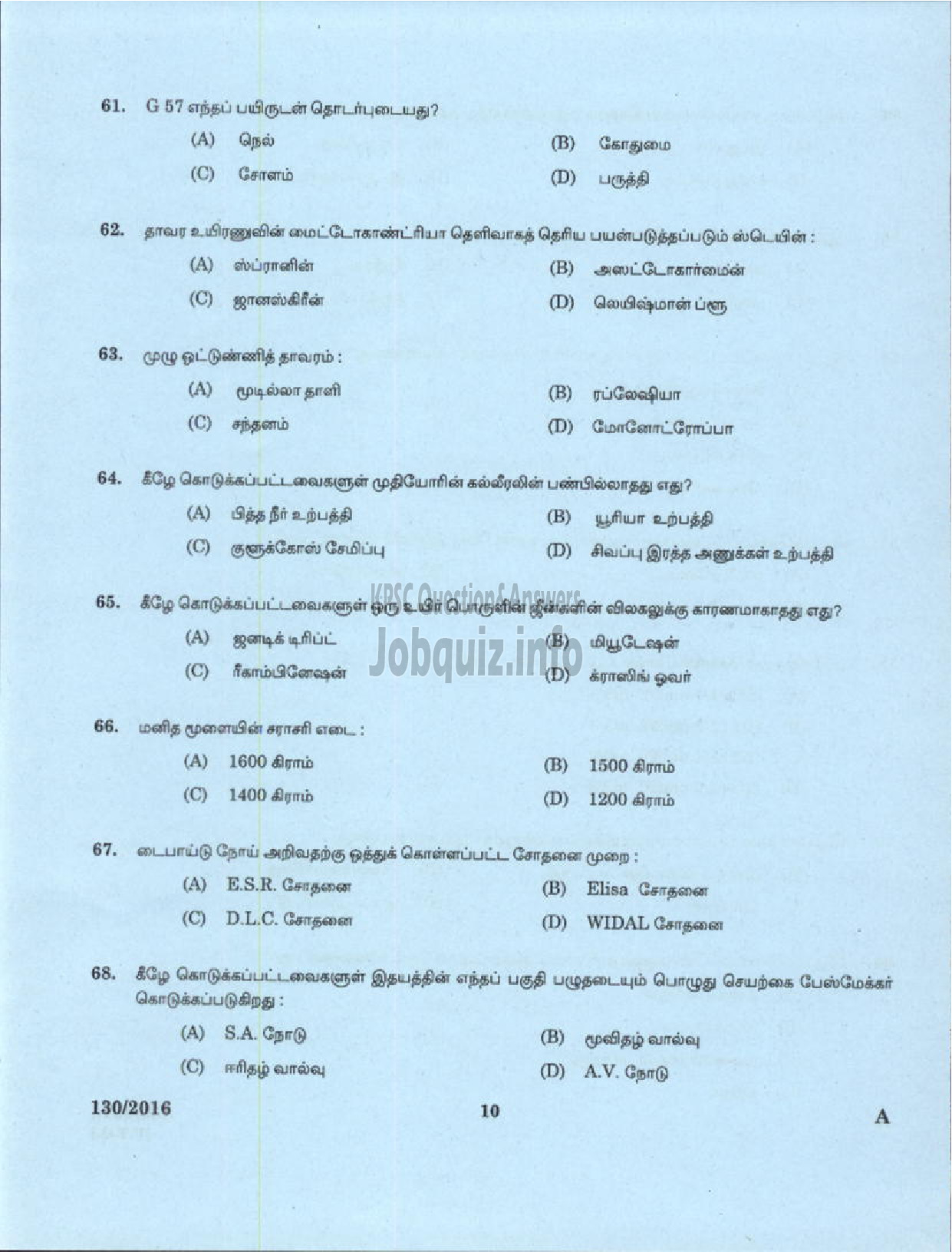 Kerala PSC Question Paper - HSA NATURAL SCIENCE TAMIL MEDIUM EDUCATION-8