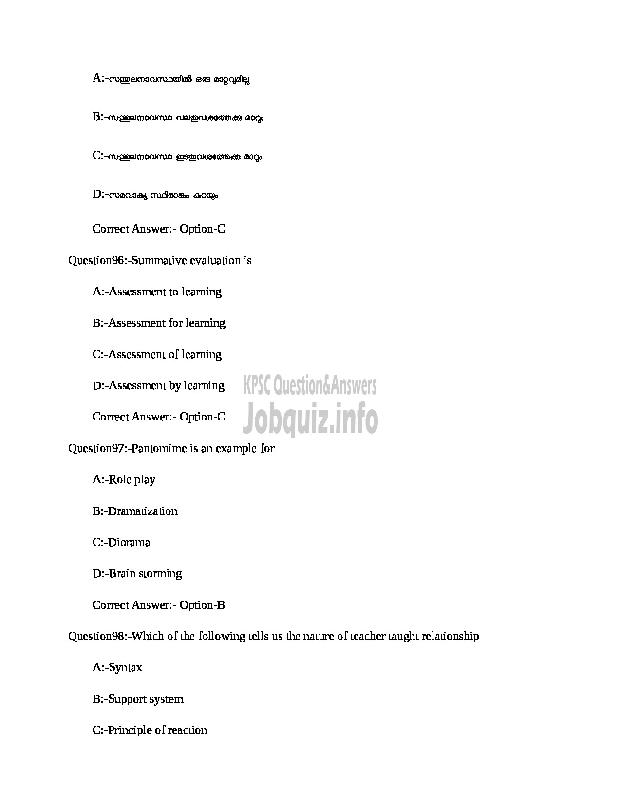 Kerala PSC Question Paper - HSA Physical Science (Malayalam Medium) NCA Education Department-31