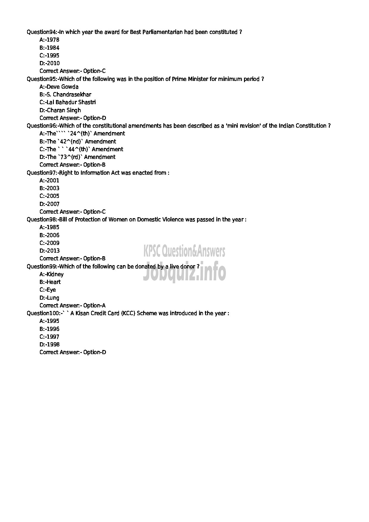 Kerala PSC Question Paper - HSST CHEMISTRY JR SR FOR SC / ST ONLY KHSE-11