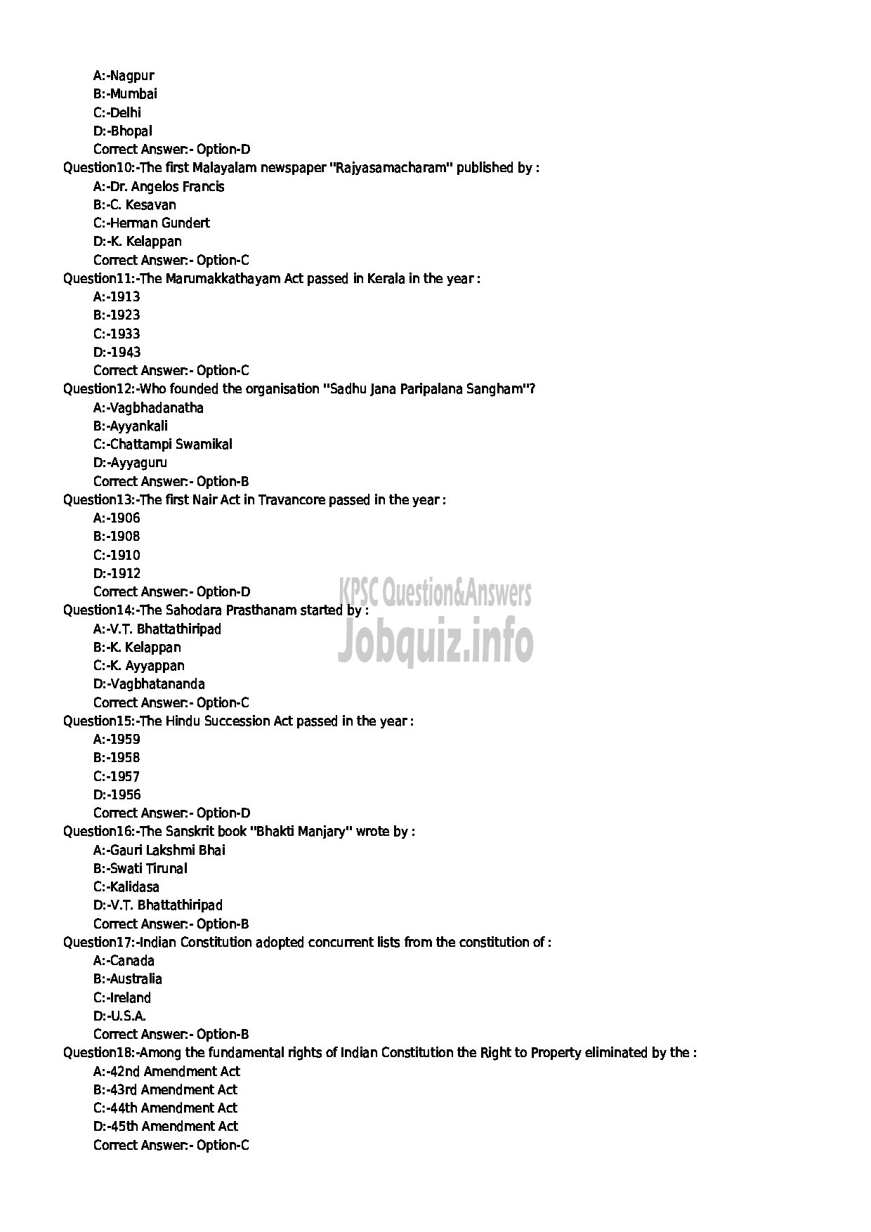 Kerala PSC Question Paper - HSST JUNIOR GEOGRAPHY SR FOR SC/ST KHSE-2