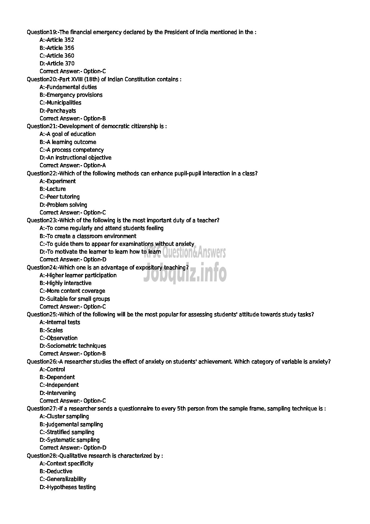 Kerala PSC Question Paper - HSST JUNIOR GEOGRAPHY SR FOR SC/ST KHSE-3