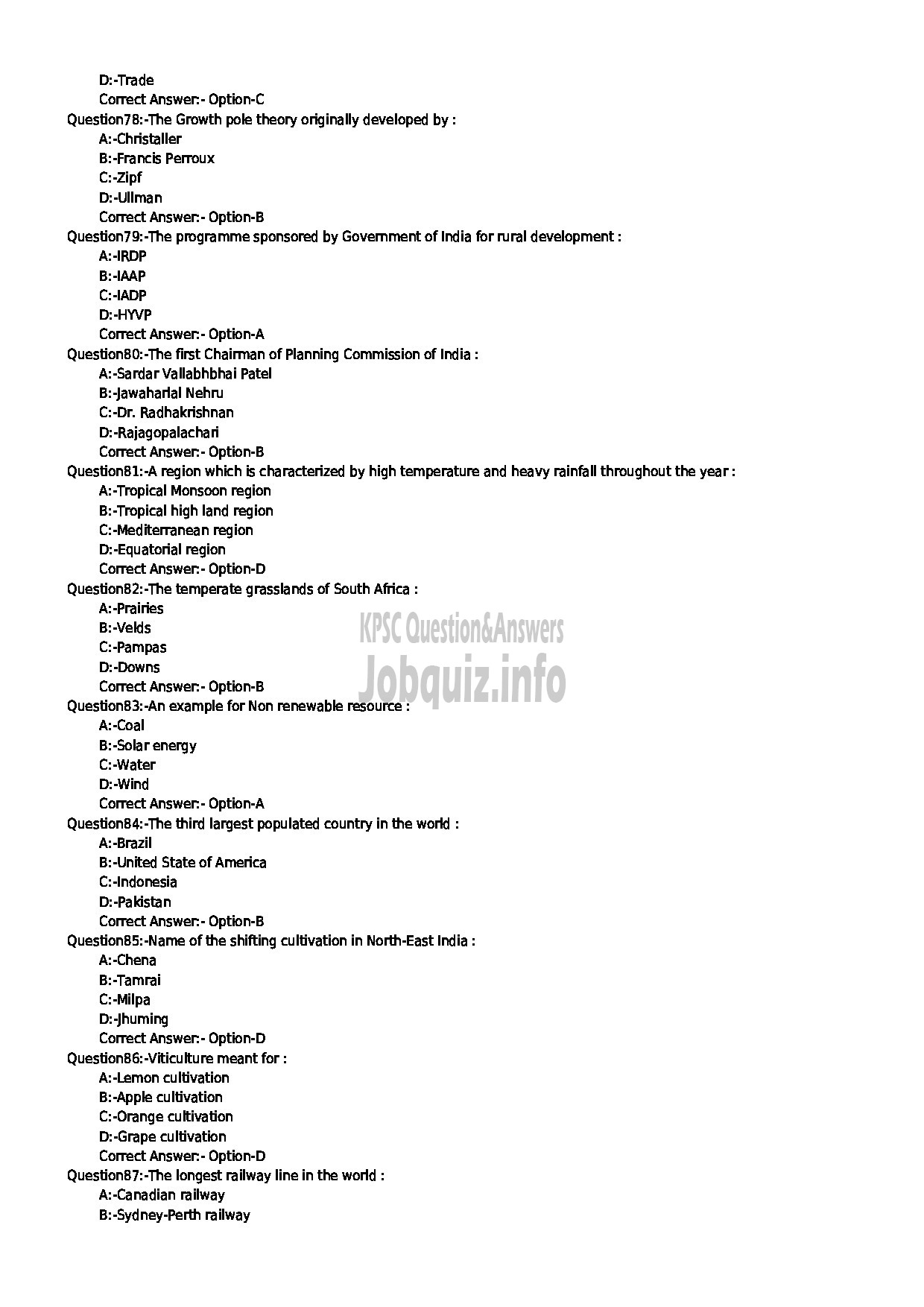 Kerala PSC Question Paper - HSST JUNIOR GEOGRAPHY SR FOR SC/ST KHSE-9