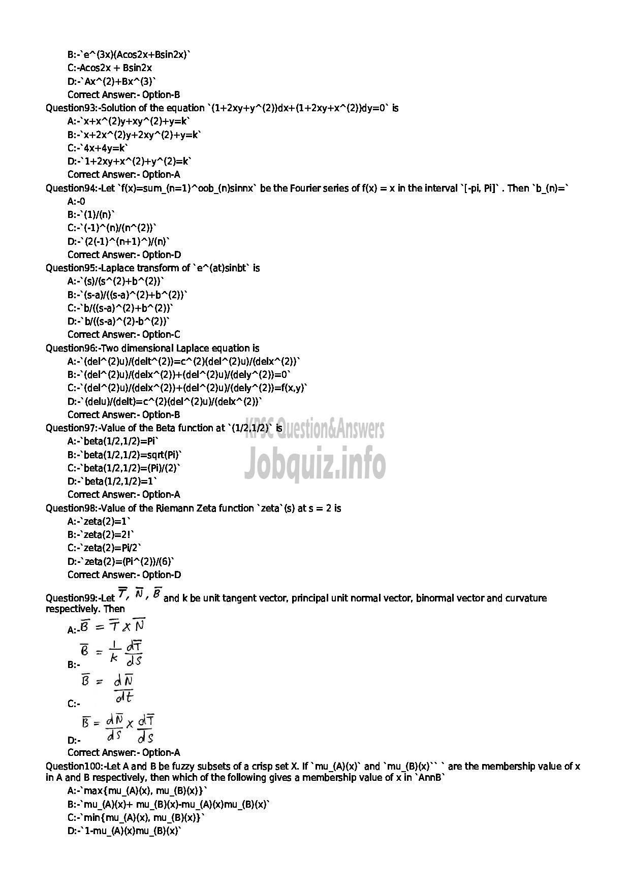 Kerala PSC Question Paper - HSST JUR MATHEMATICS NCA HIGHER SECONDARY EDUCATION-11