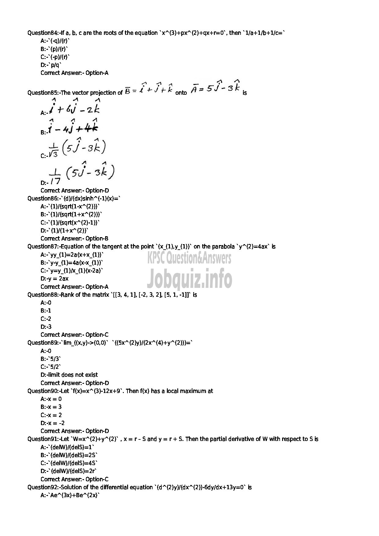 Kerala PSC Question Paper - HSST JUR MATHEMATICS NCA HIGHER SECONDARY EDUCATION-10