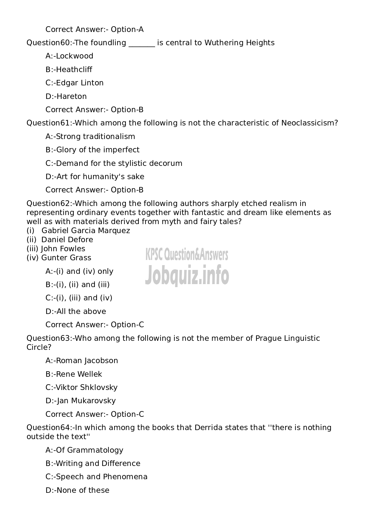 Kerala PSC Question Paper - High School Teacher English (By Transfer)-13