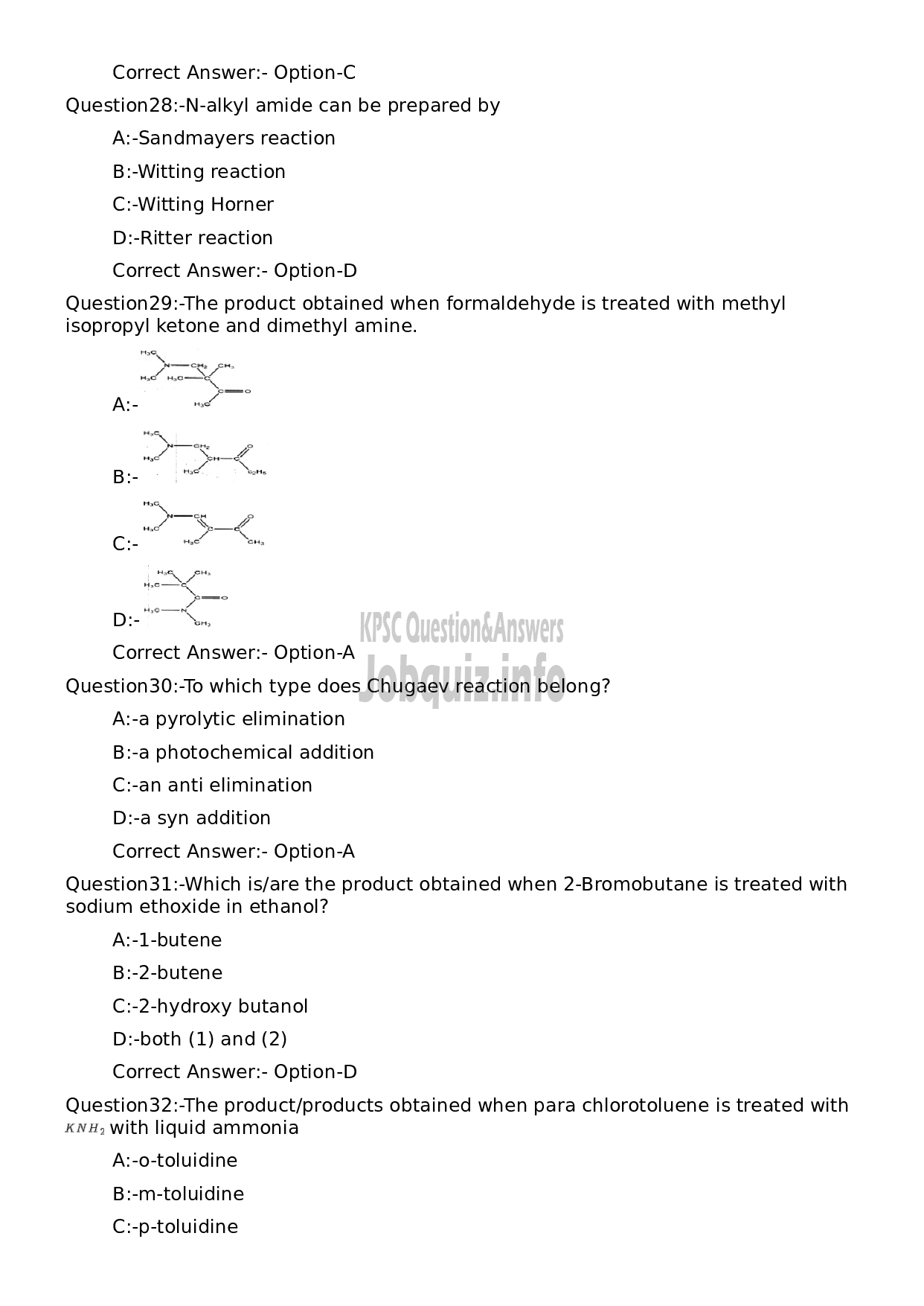 Kerala PSC Question Paper - Higher Secondary School Teacher Chemistry (SR for ST)-6