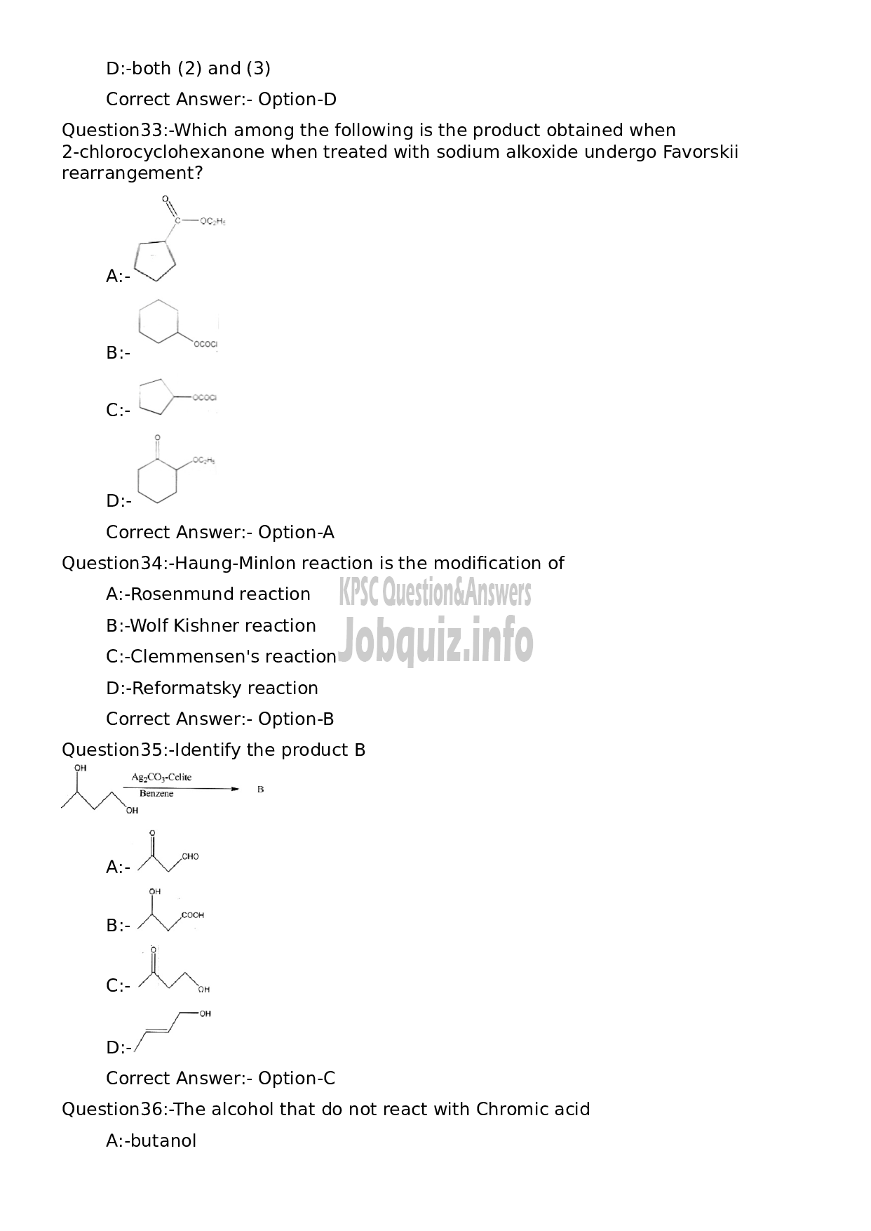 Kerala PSC Question Paper - Higher Secondary School Teacher Chemistry (SR for ST)-7