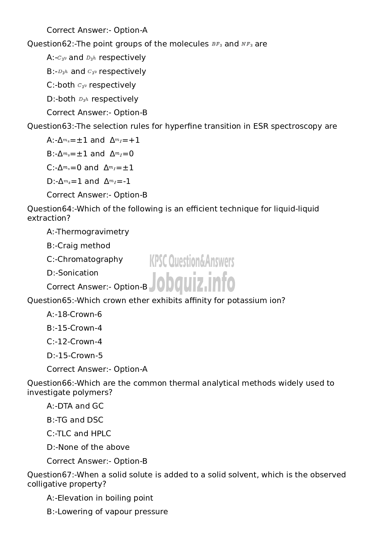 Kerala PSC Question Paper - Higher Secondary School Teacher Chemistry (SR for ST)-13