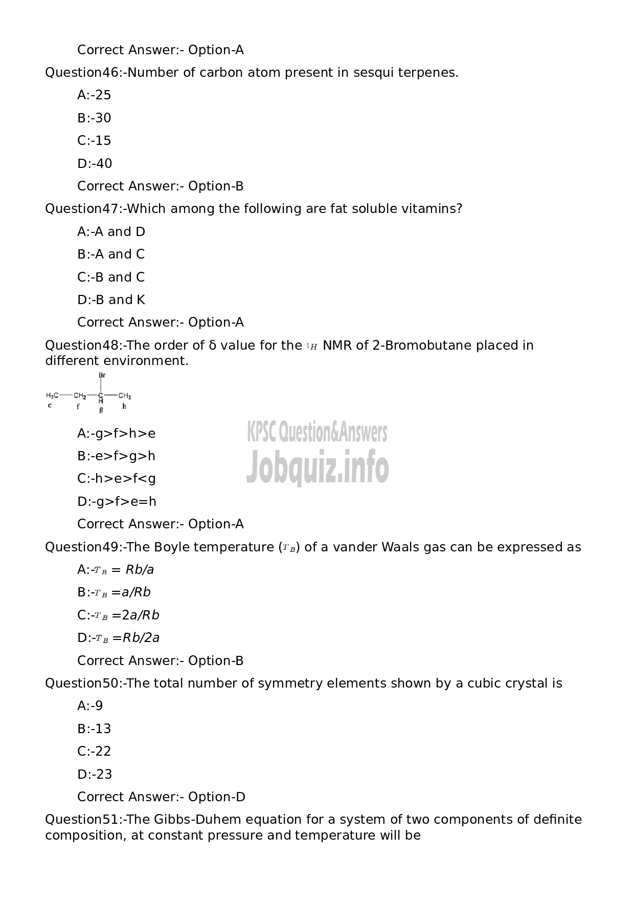 Kerala PSC Question Paper - Higher Secondary School Teacher Chemistry (SR for ST)-10