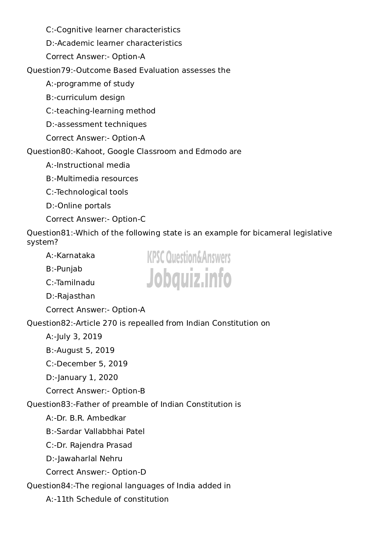 Kerala PSC Question Paper - Higher Secondary School Teacher English (Junior)-16