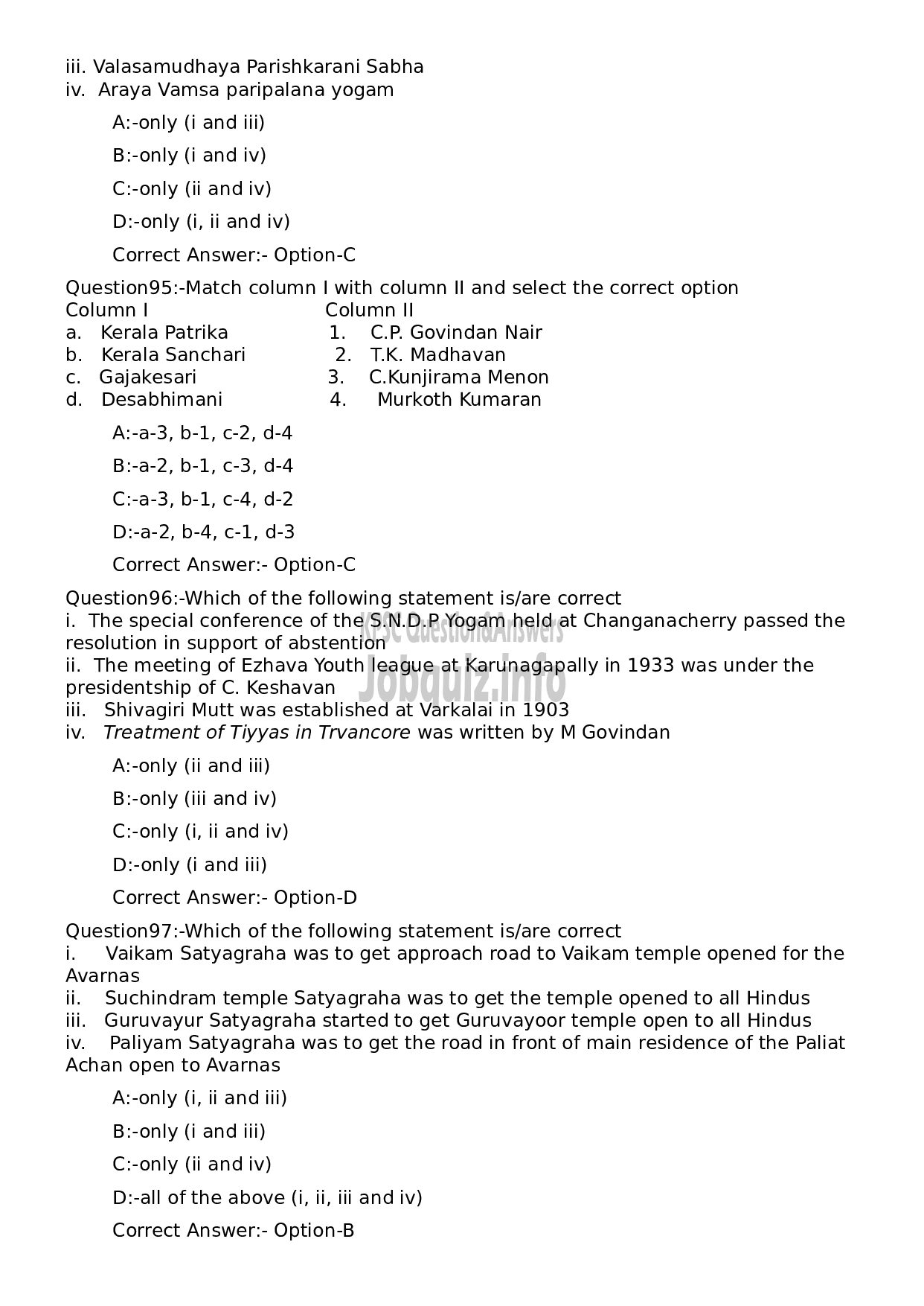 Kerala PSC Question Paper - Higher Secondary School Teacher English (Junior)-19