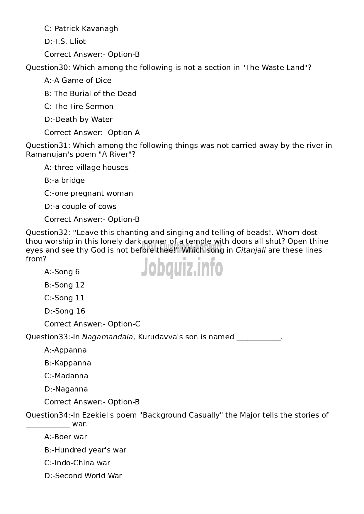 Kerala PSC Question Paper - Higher Secondary School Teacher English (Junior)-7