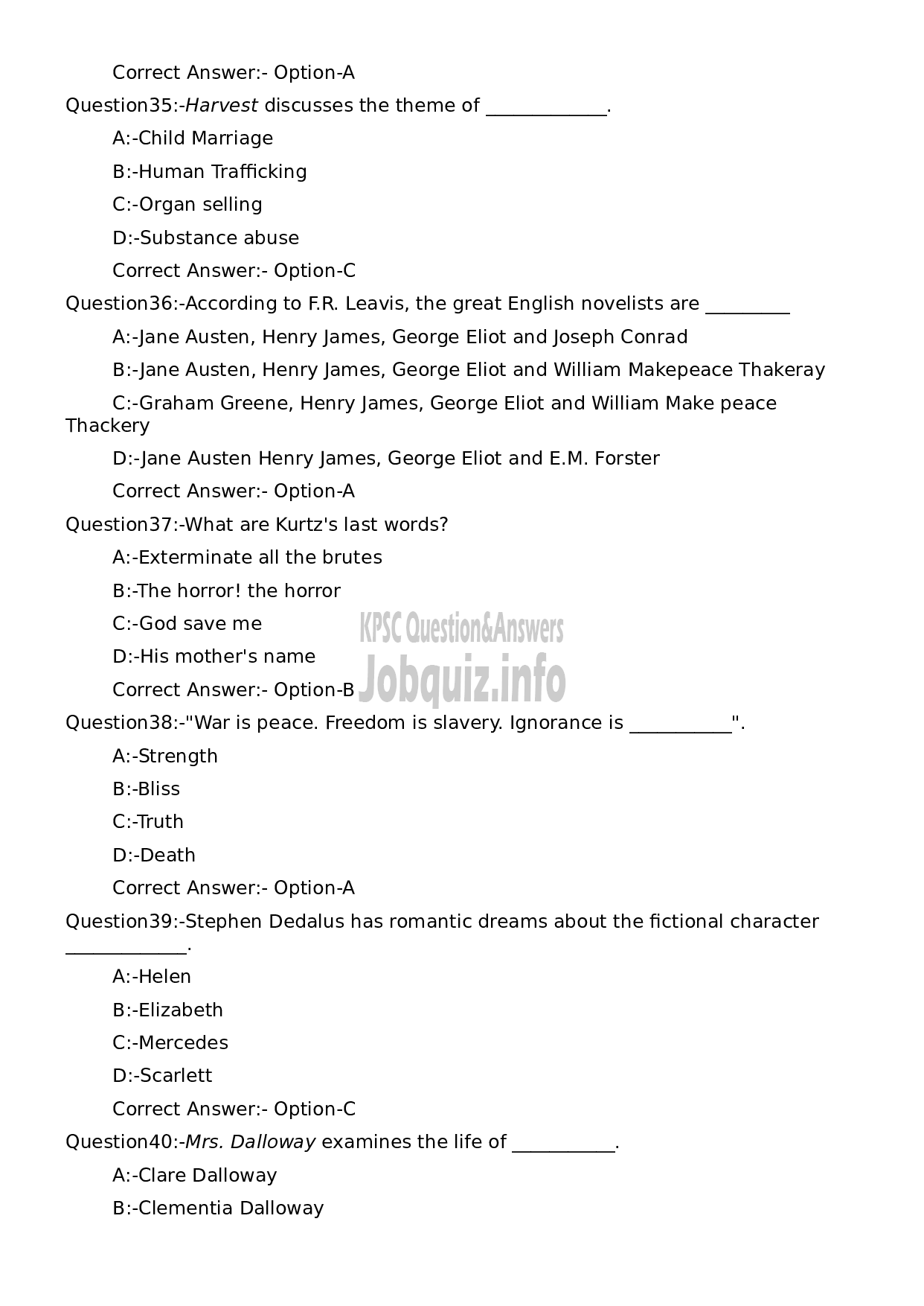 Kerala PSC Question Paper - Higher Secondary School Teacher English (Junior)-8