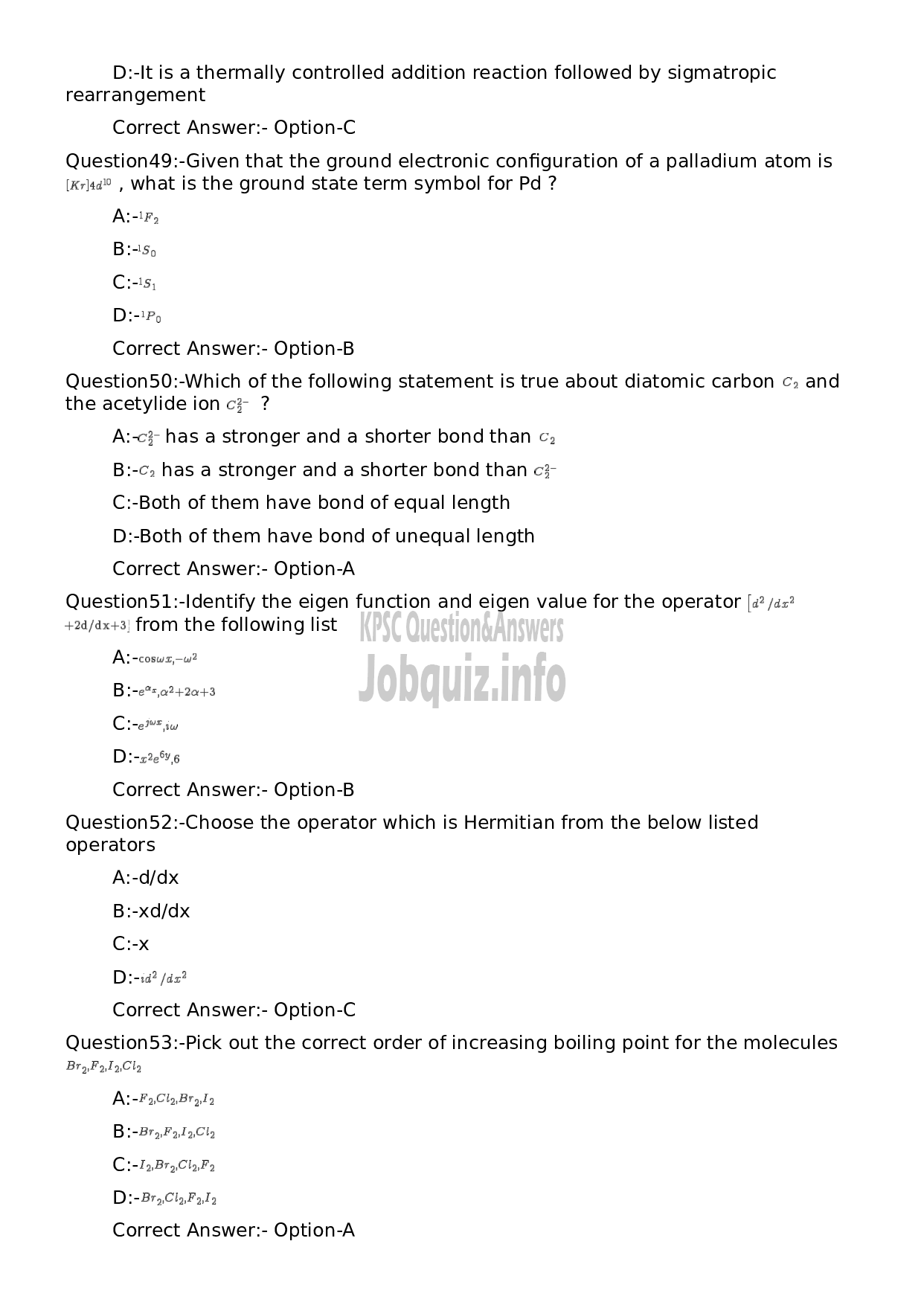 Kerala PSC Question Paper - Higher Secondary School Teacher (Junior) Chemistry-11