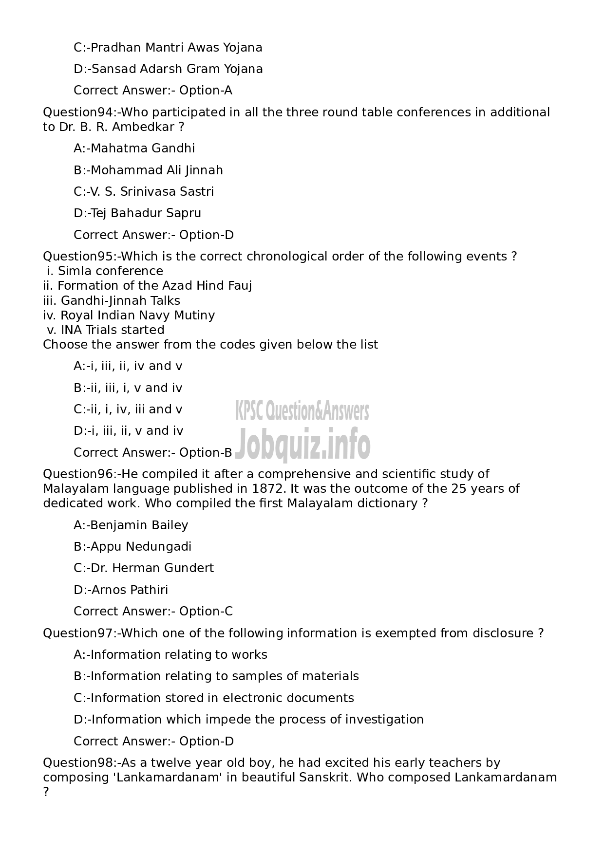 Kerala PSC Question Paper - Higher Secondary School Teacher (Junior) Chemistry-20