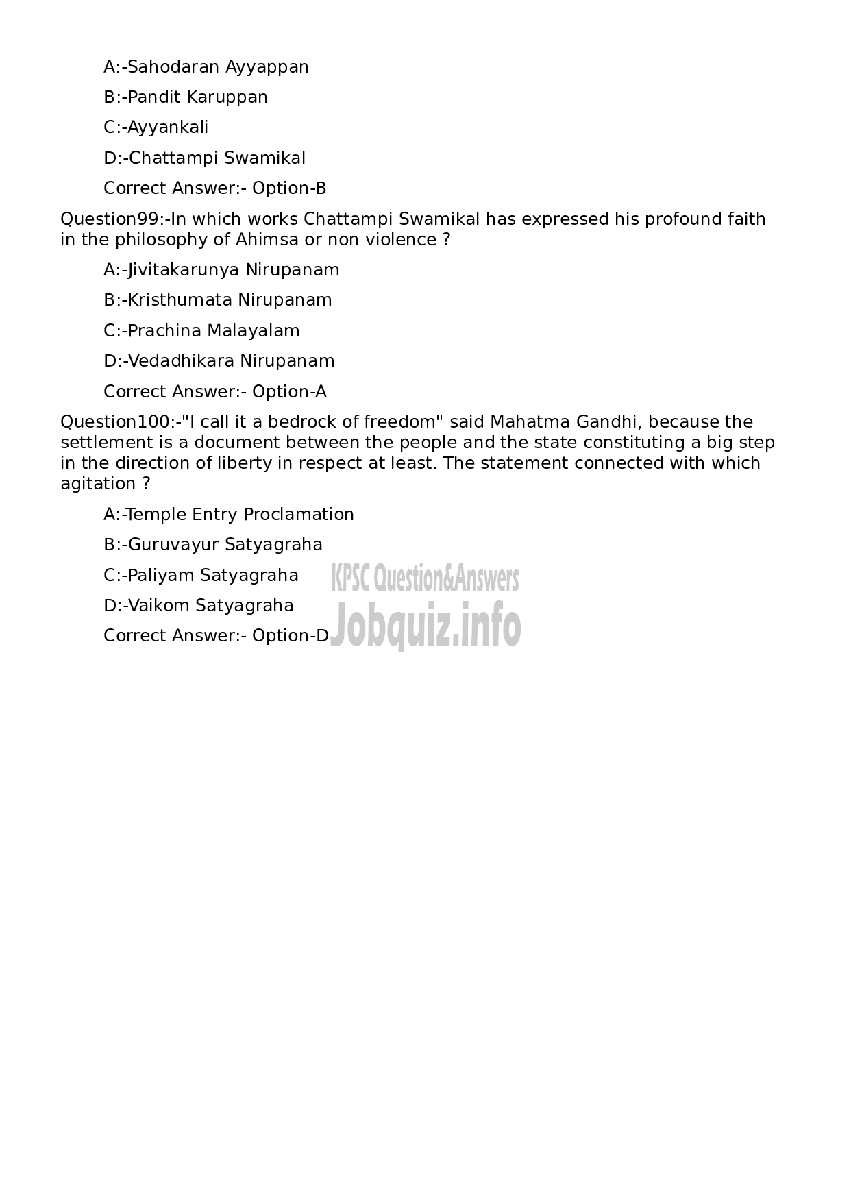 Kerala PSC Question Paper - Higher Secondary School Teacher (Junior) Chemistry-21