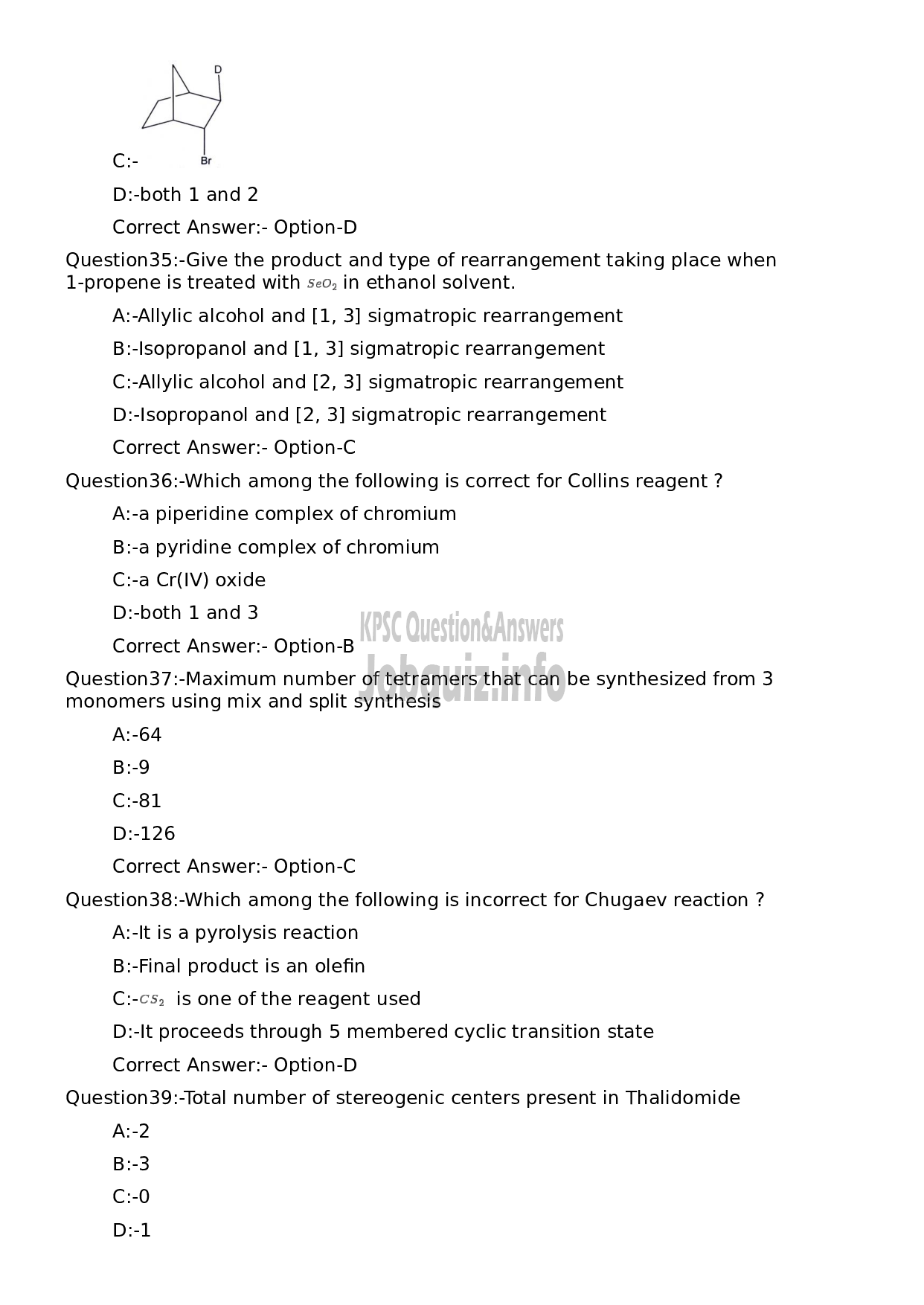 Kerala PSC Question Paper - Higher Secondary School Teacher (Junior) Chemistry-8