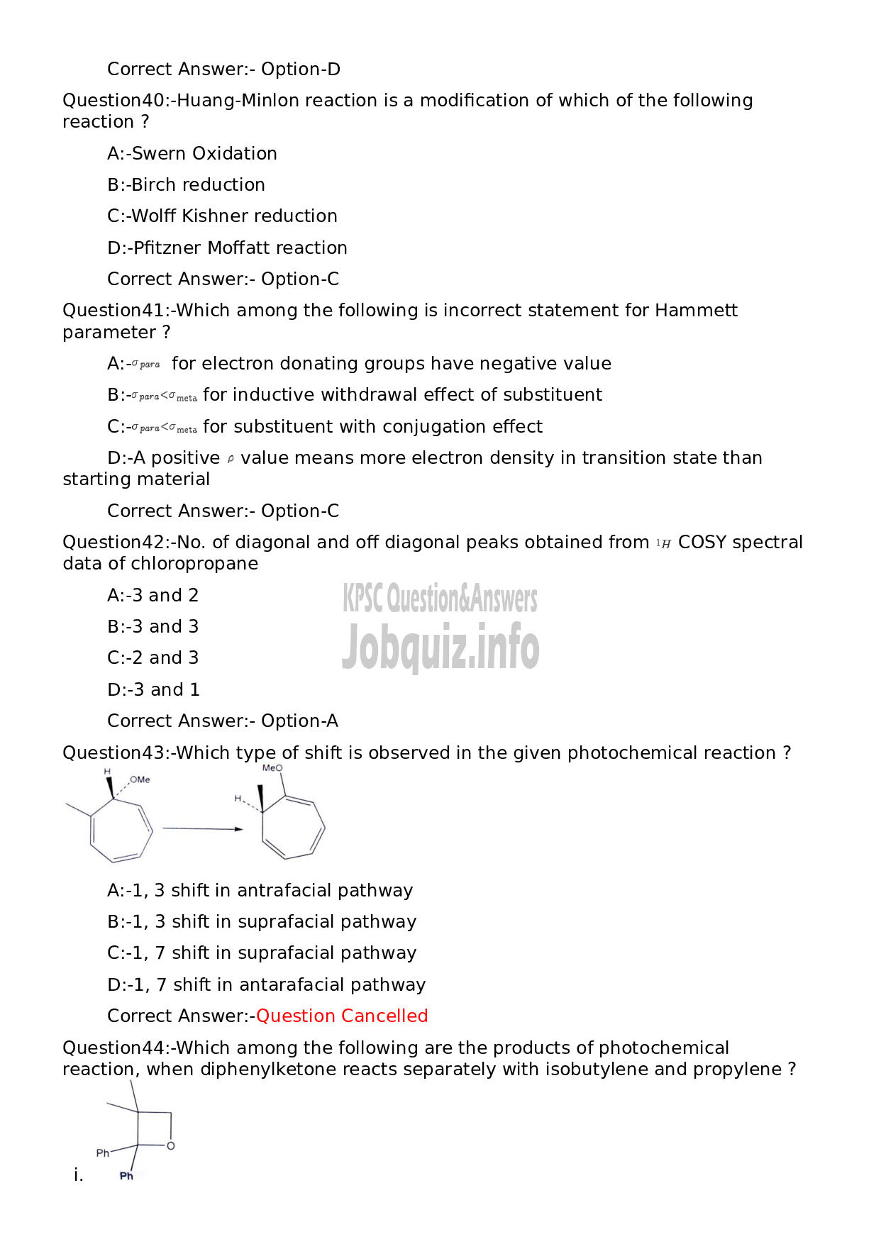 Kerala PSC Question Paper - Higher Secondary School Teacher (Junior) Chemistry-9