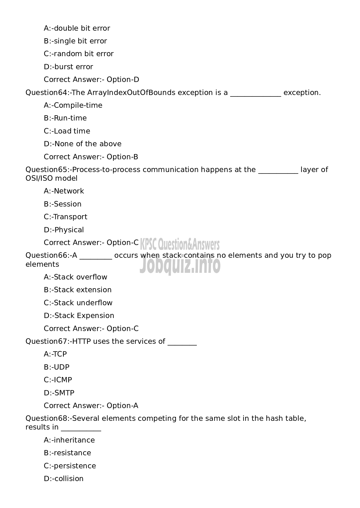 Kerala PSC Question Paper - Higher Secondary School Teacher (Junior) Computer Science-13