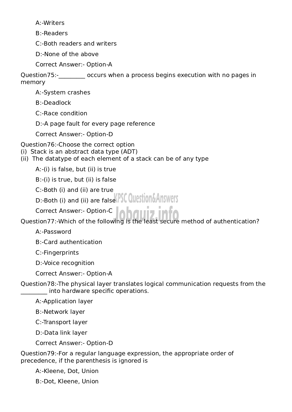 Kerala PSC Question Paper - Higher Secondary School Teacher (Junior) Computer Science-15