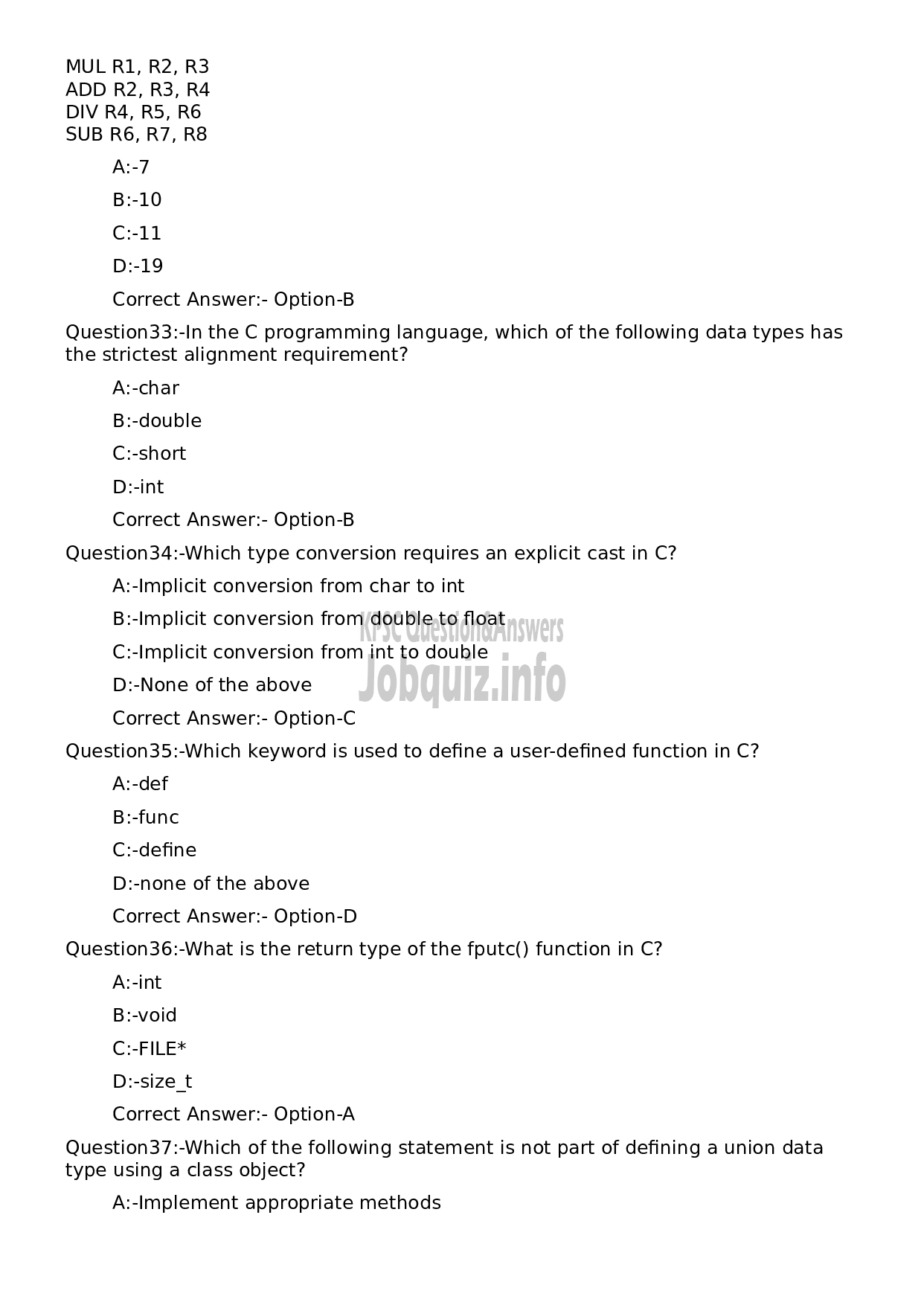 Kerala PSC Question Paper - Higher Secondary School Teacher (Junior) Computer Science-7