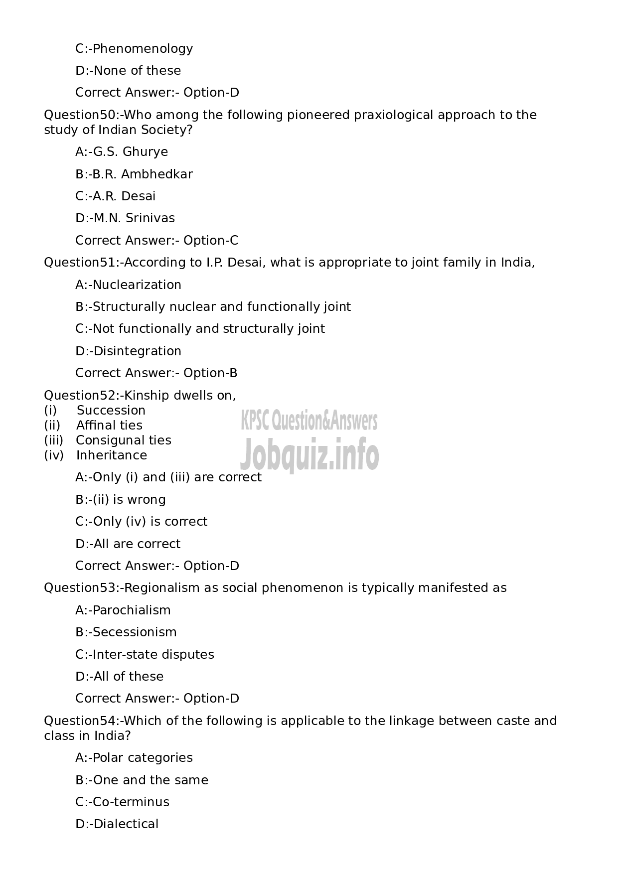 Kerala PSC Question Paper - Higher Secondary School Teacher (Junior) Sociology-10