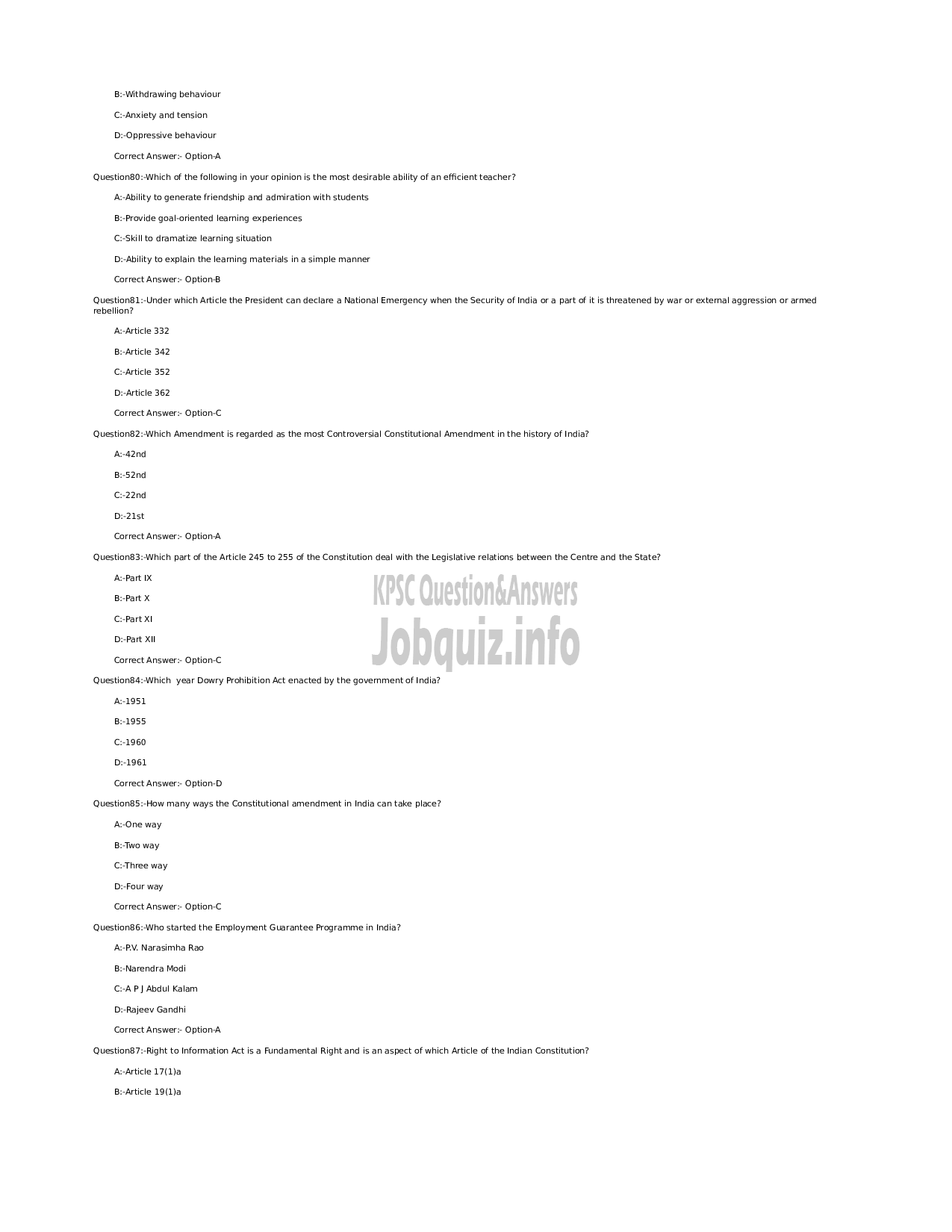 Kerala PSC Question Paper - Higher Secondary School Teacher (Junior) in Economics -Kerala Higher Secondary Education-12