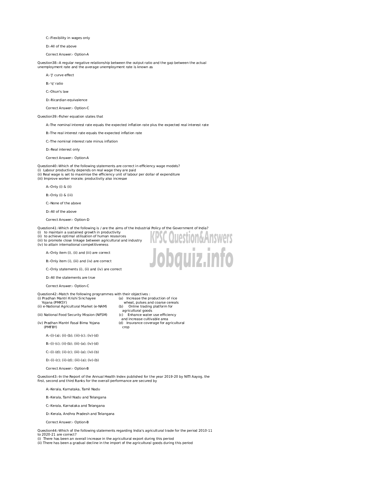 Kerala PSC Question Paper - Higher Secondary School Teacher (Junior) in Economics -Kerala Higher Secondary Education-6