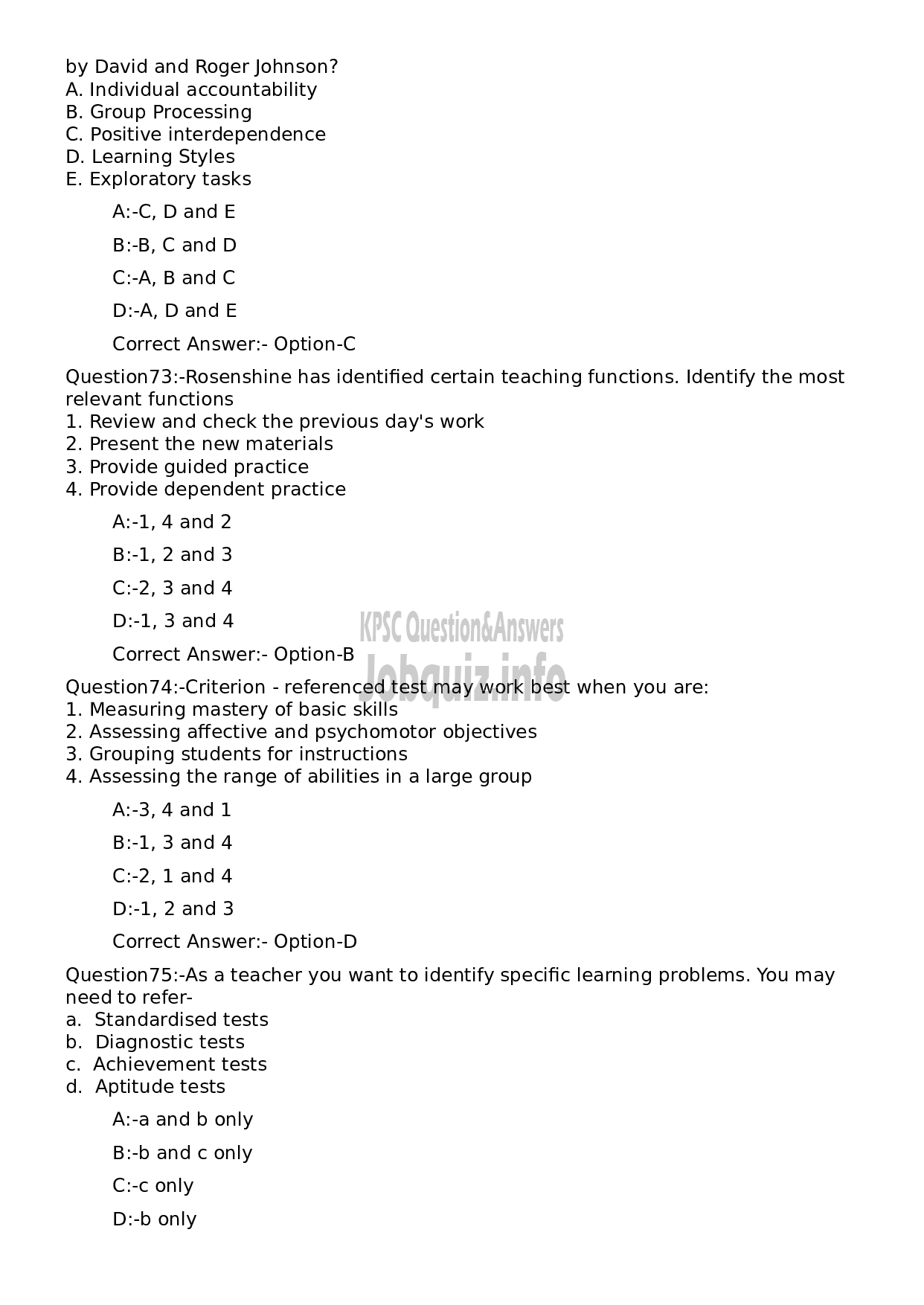 Kerala PSC Question Paper - Higher Secondary School Teacher Social Work-15