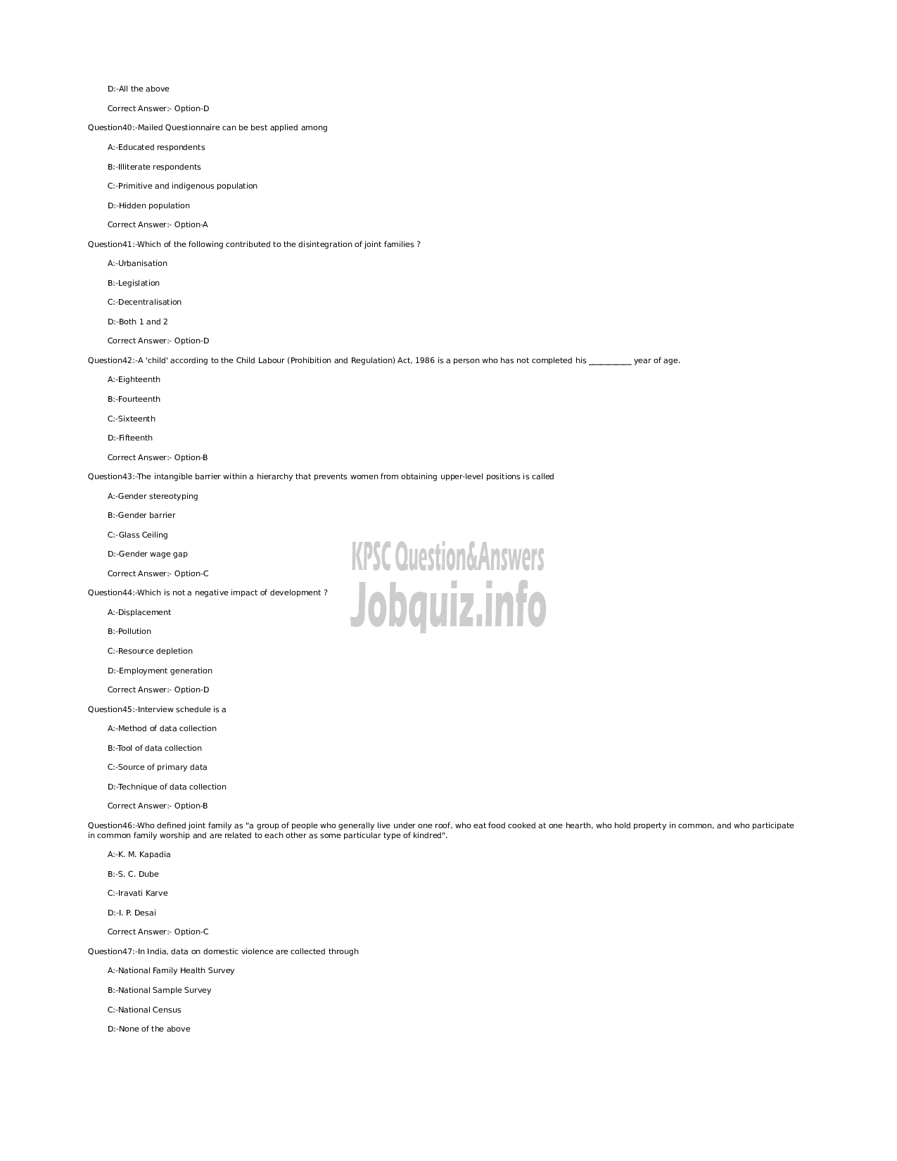 Kerala PSC Question Paper - ICDS Supervisor (SR from ST Women candidates only) - Women and Child Development -6