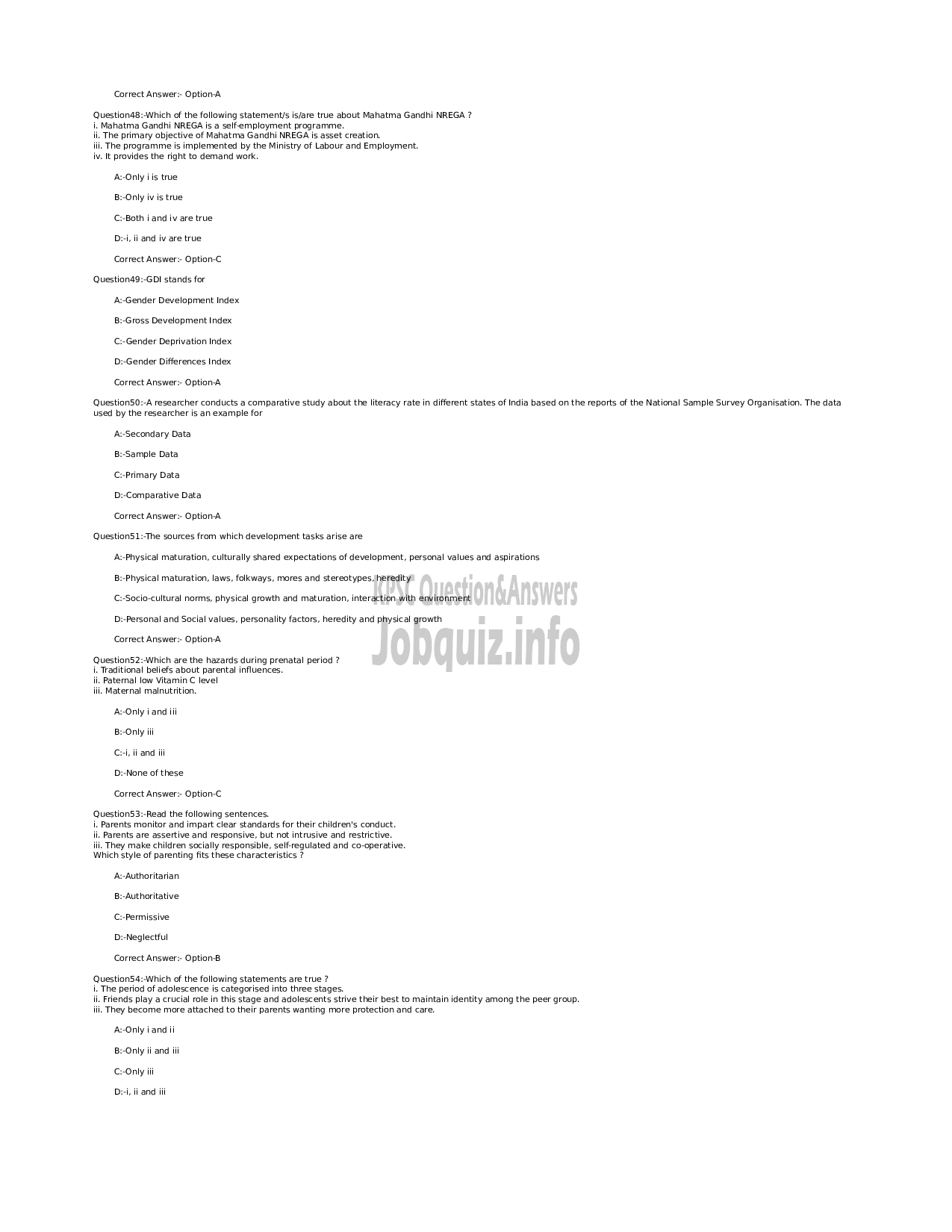 Kerala PSC Question Paper - ICDS Supervisor (SR from ST Women candidates only) - Women and Child Development -7