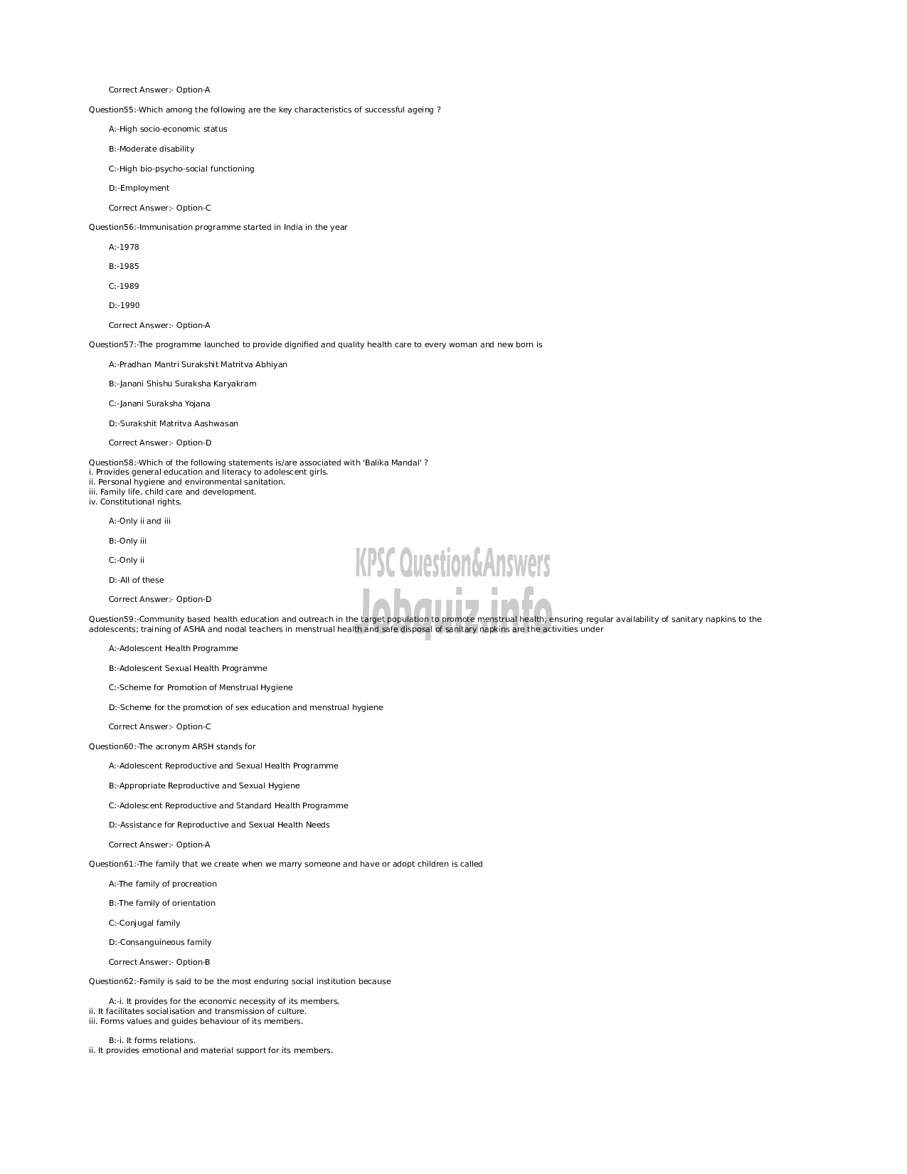 Kerala PSC Question Paper - ICDS Supervisor (SR from ST Women candidates only) - Women and Child Development -8