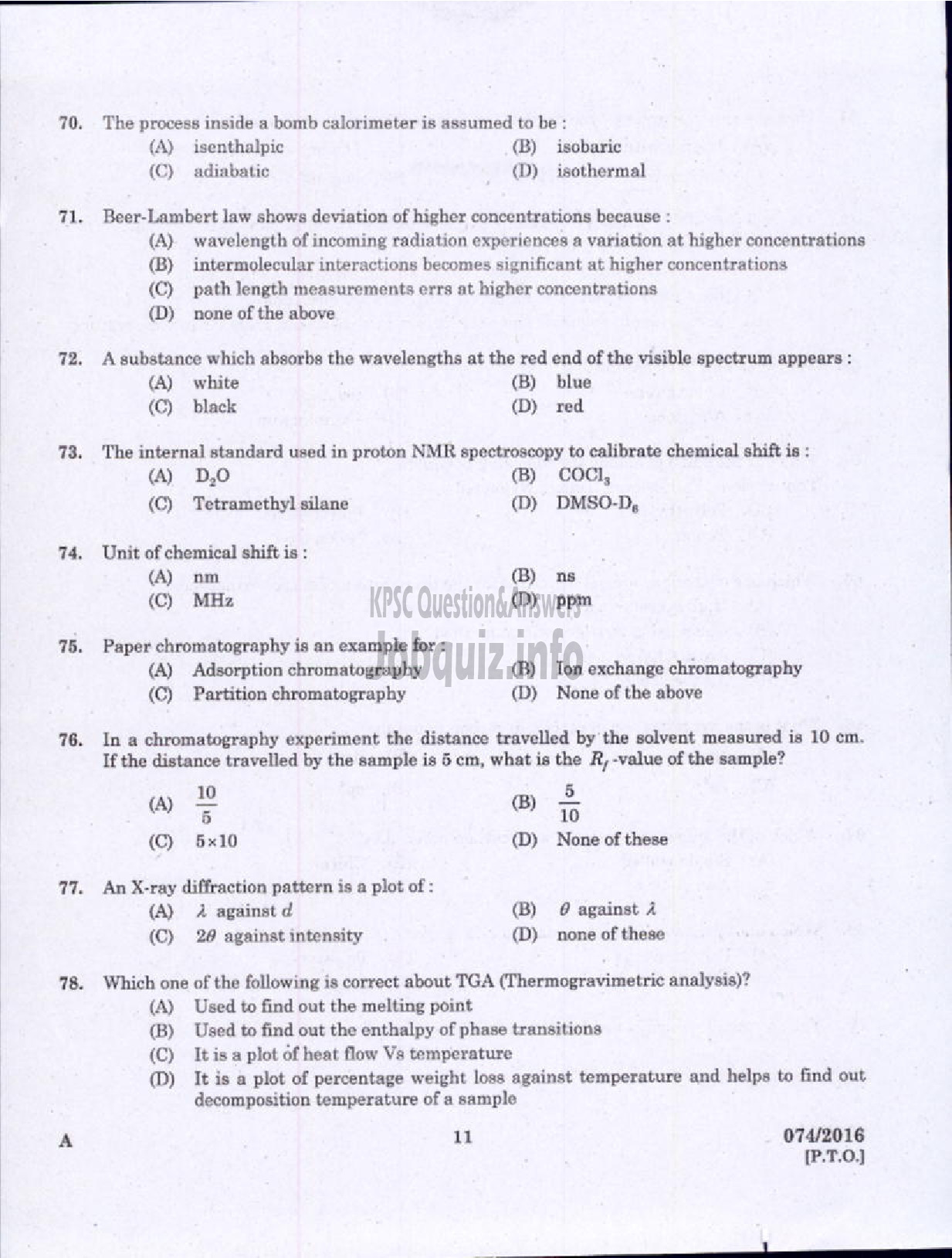 Kerala PSC Question Paper - INSPECTOR LEGAL METROLOGY-9
