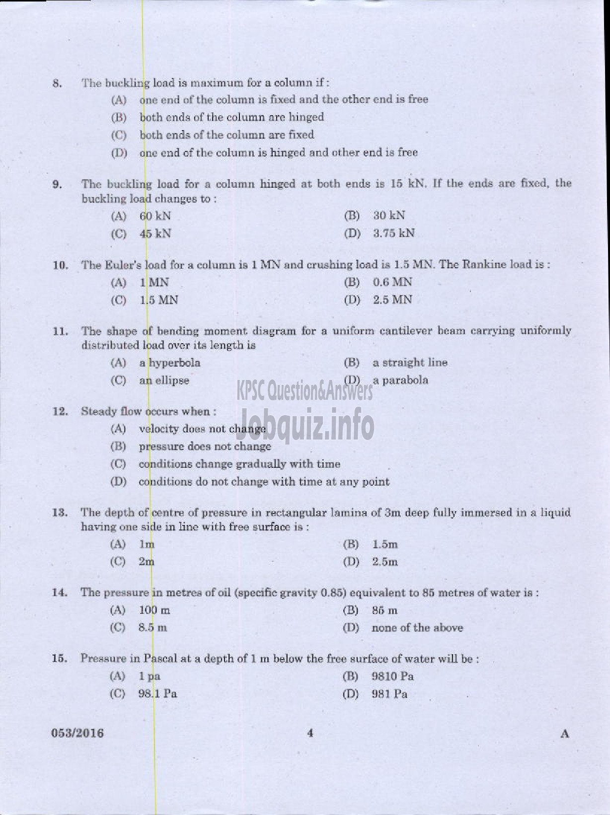 Kerala PSC Question Paper - INSPECTOR OF FACTORIES AND BOILERS GR II FACTORIES AND BOILERS-2