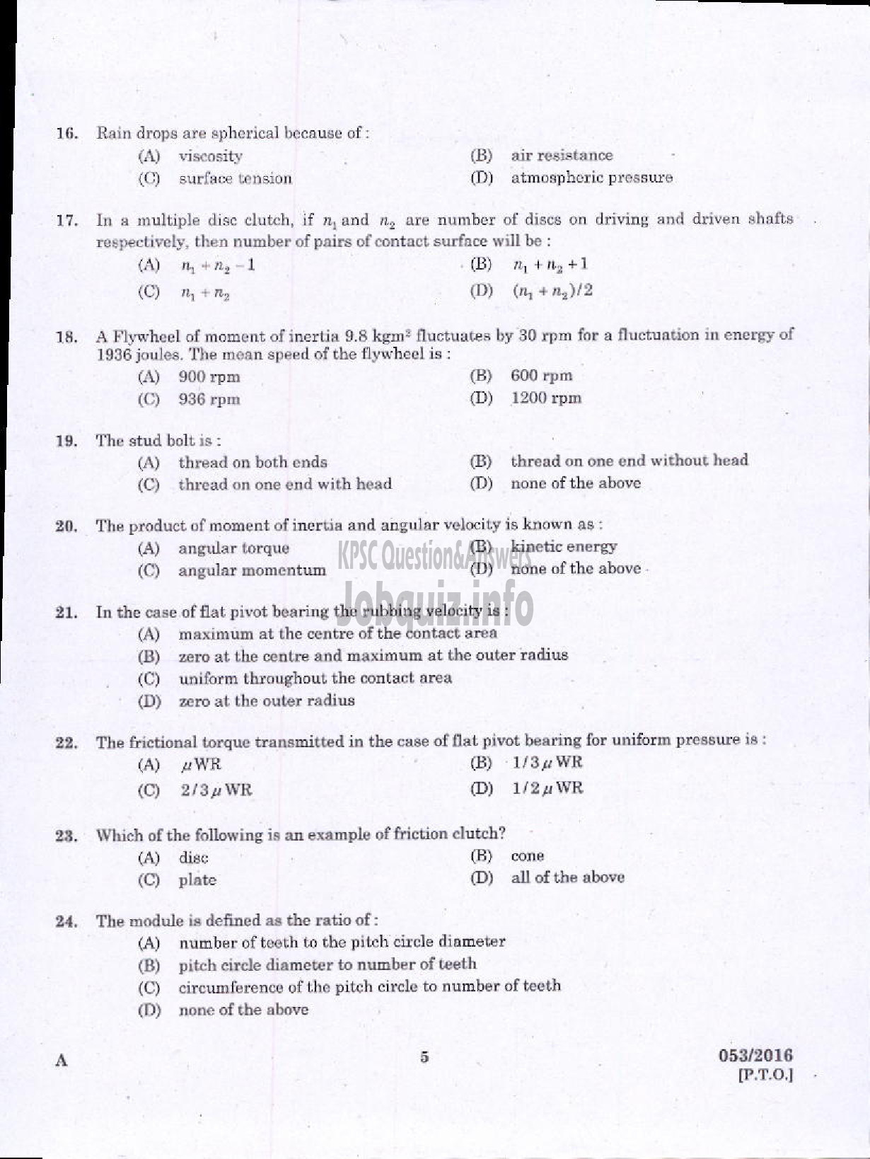 Kerala PSC Question Paper - INSPECTOR OF FACTORIES AND BOILERS GR II FACTORIES AND BOILERS-3