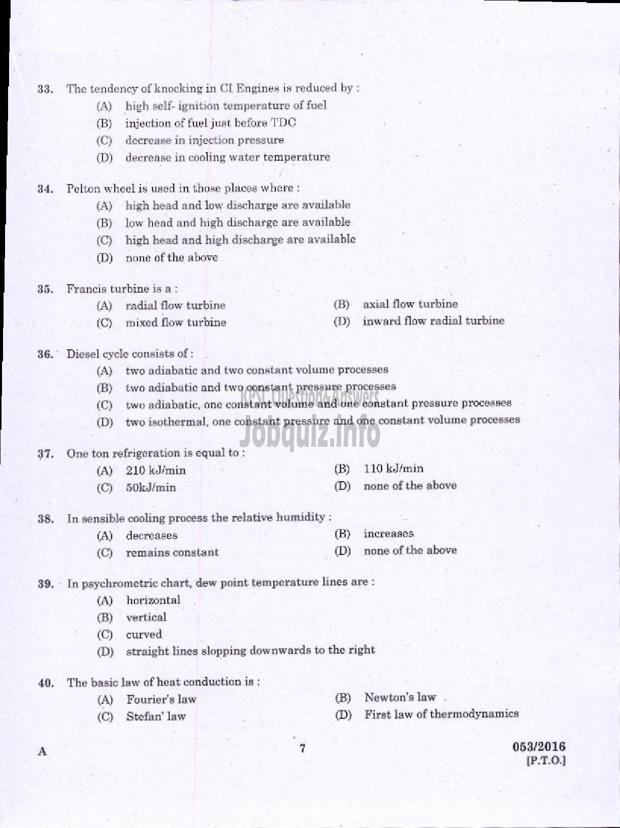 Kerala PSC Question Paper - INSPECTOR OF FACTORIES AND BOILERS GR II FACTORIES AND BOILERS-5