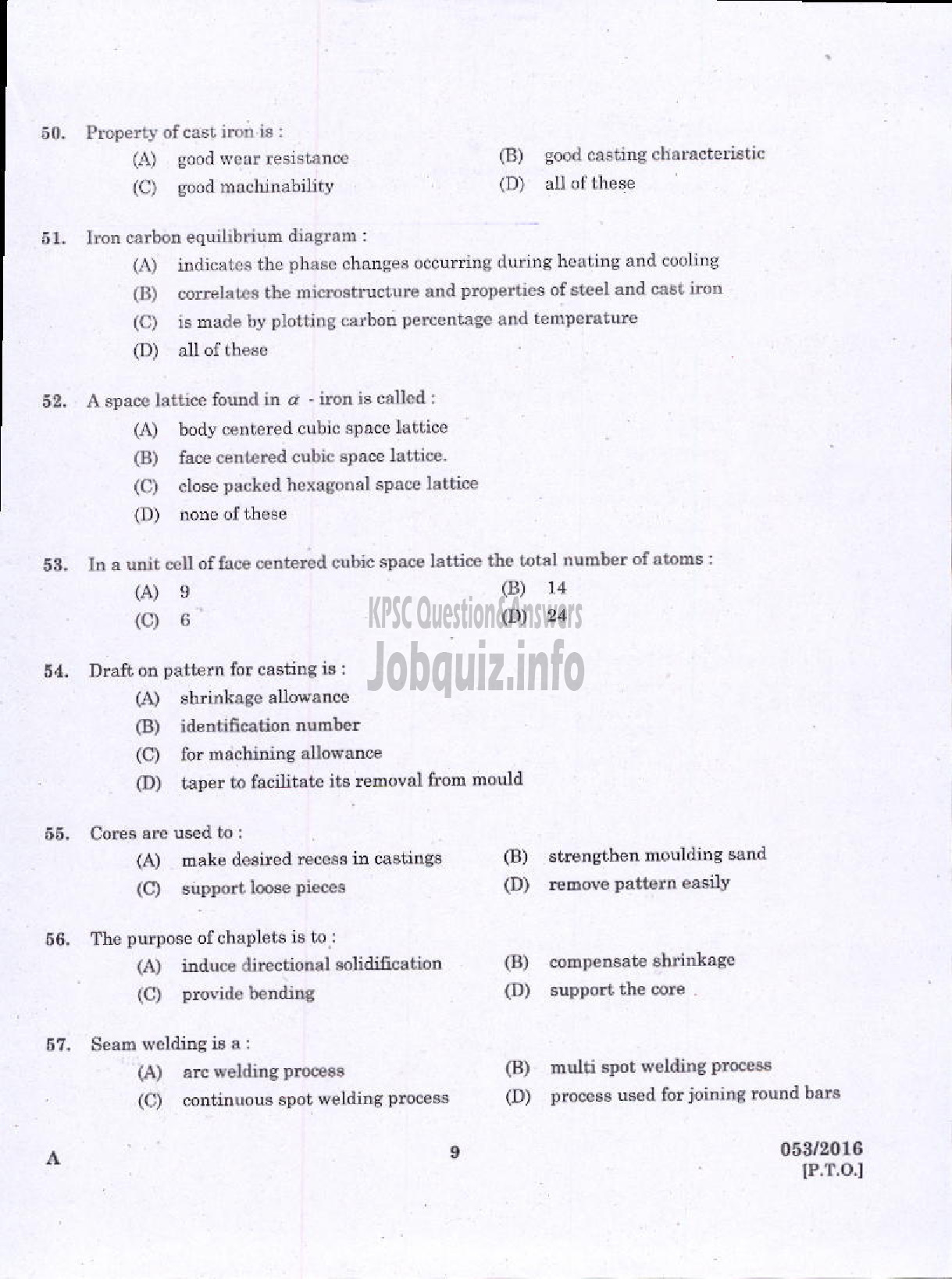 Kerala PSC Question Paper - INSPECTOR OF FACTORIES AND BOILERS GR II FACTORIES AND BOILERS-7