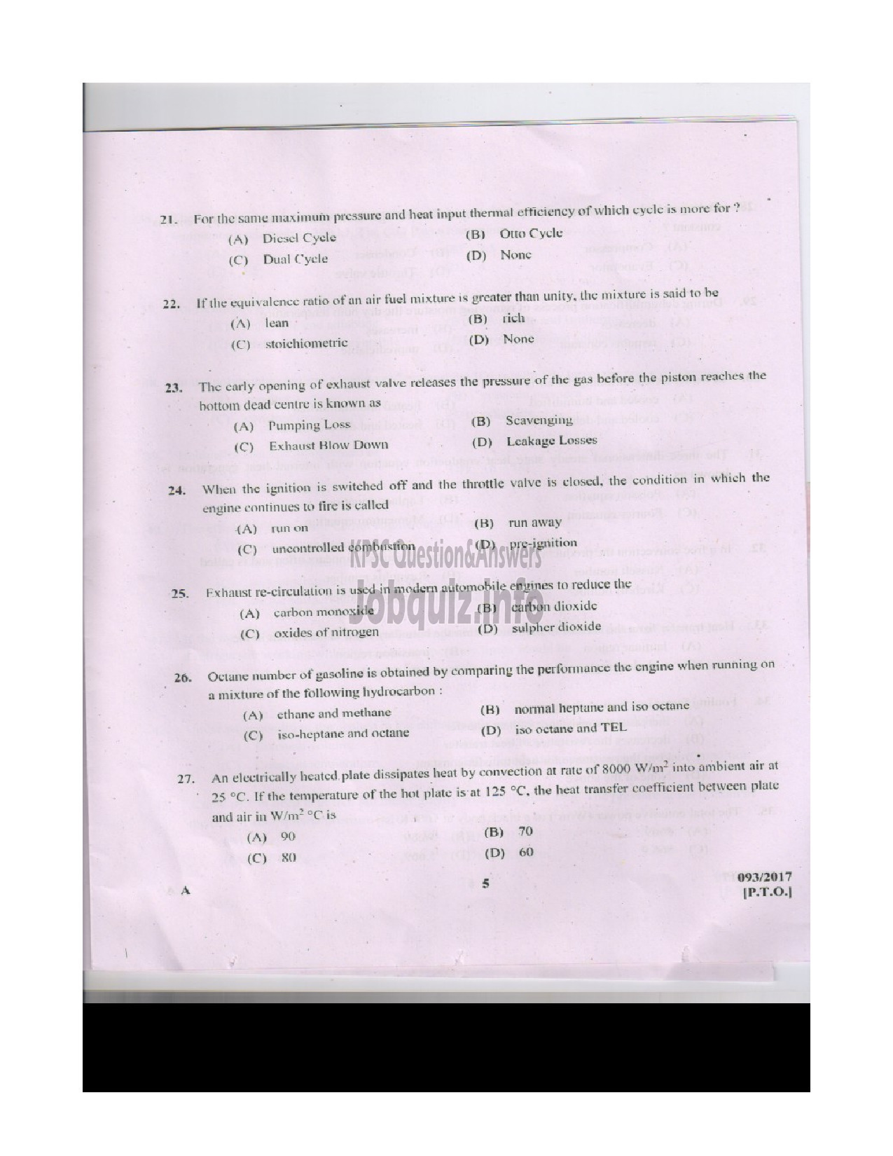 Kerala PSC Question Paper - INSTRUCTOR GRADE I MECHANICAL ENGINEERING ENGINEERING COLLEGES-4