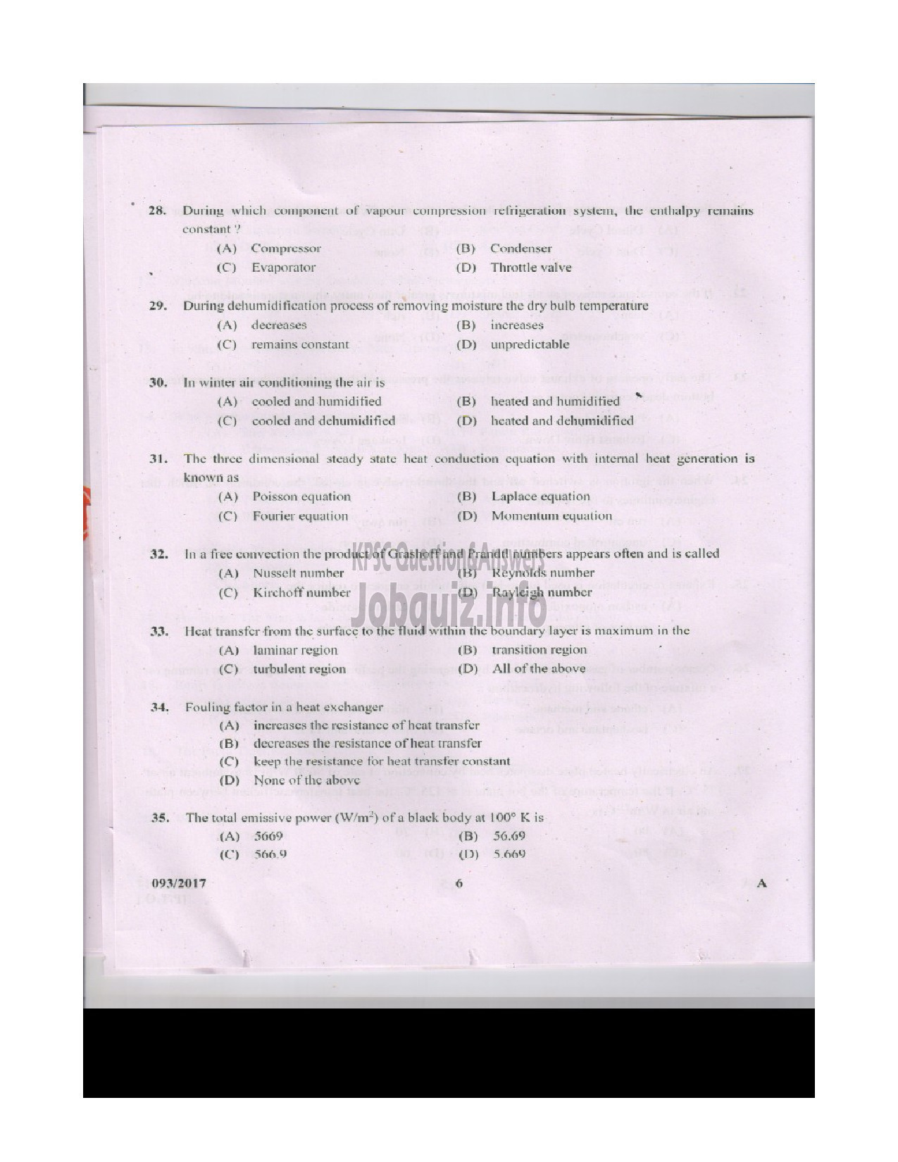Kerala PSC Question Paper - INSTRUCTOR GRADE I MECHANICAL ENGINEERING ENGINEERING COLLEGES-5