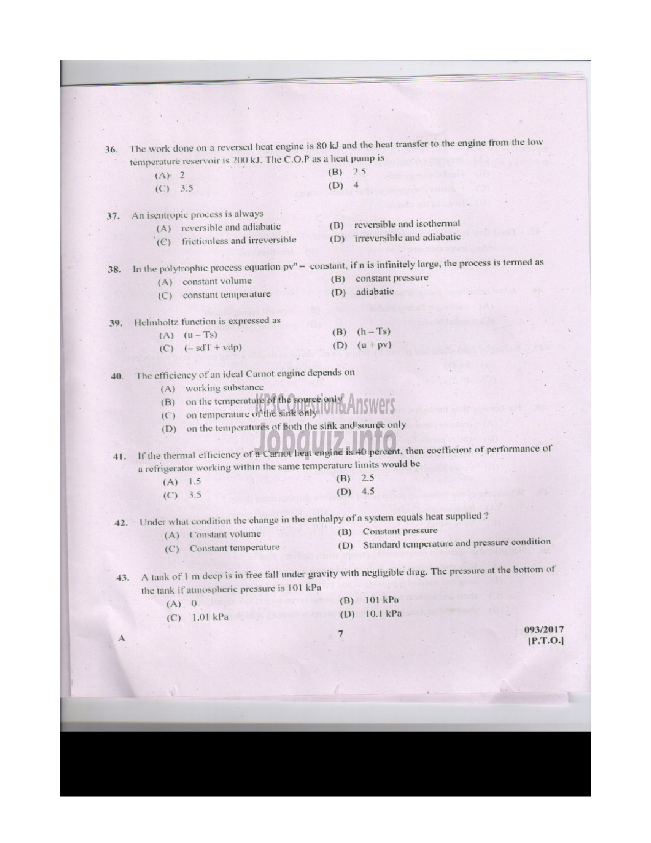 Kerala PSC Question Paper - INSTRUCTOR GRADE I MECHANICAL ENGINEERING ENGINEERING COLLEGES-6