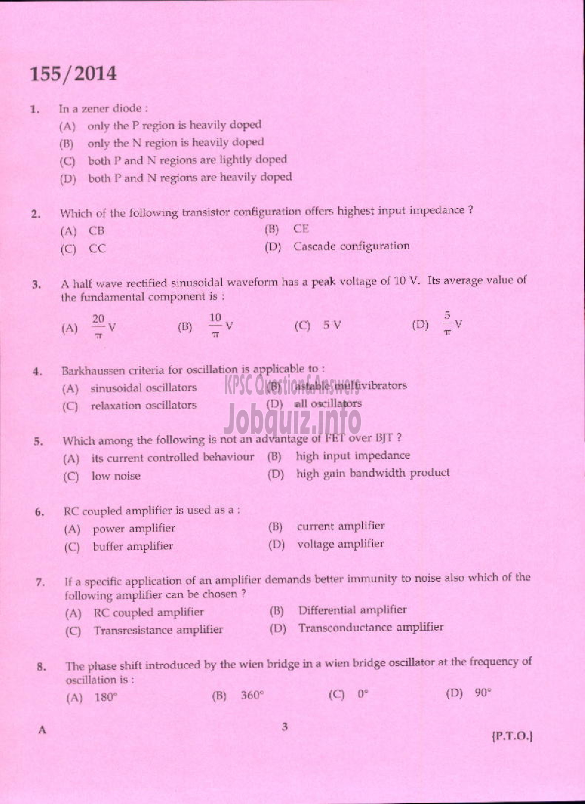 Kerala PSC Question Paper - INSTRUCTOR GR I ELECTRONICS ENGINEERING COLLEGES TECHNICAL EDUCATION-1