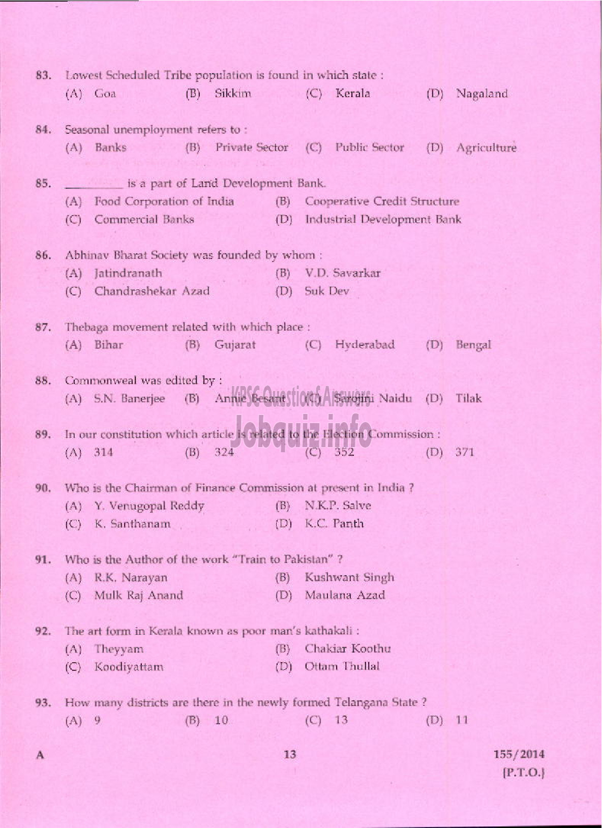 Kerala PSC Question Paper - INSTRUCTOR GR I ELECTRONICS ENGINEERING COLLEGES TECHNICAL EDUCATION-11