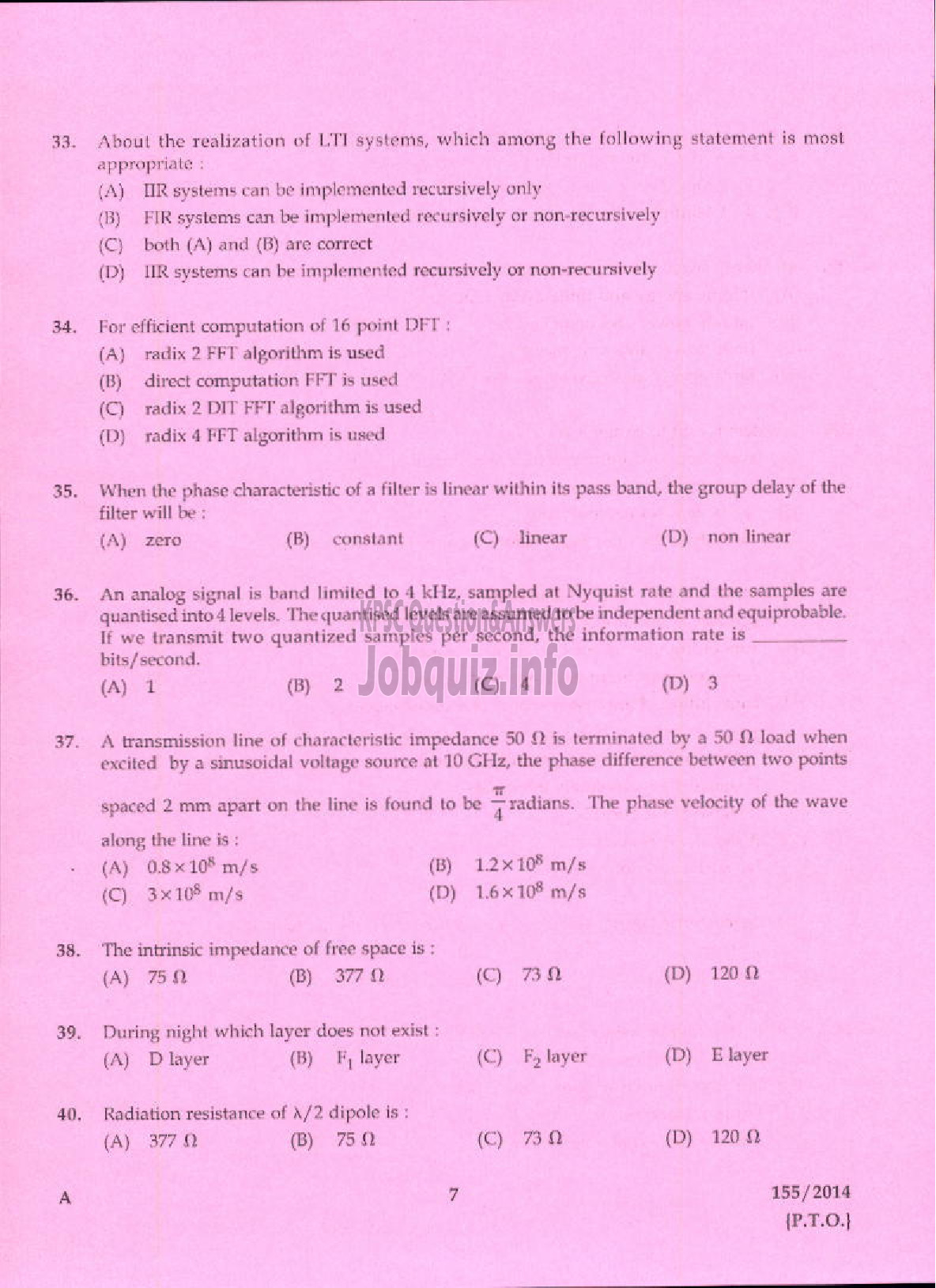 Kerala PSC Question Paper - INSTRUCTOR GR I ELECTRONICS ENGINEERING COLLEGES TECHNICAL EDUCATION-5