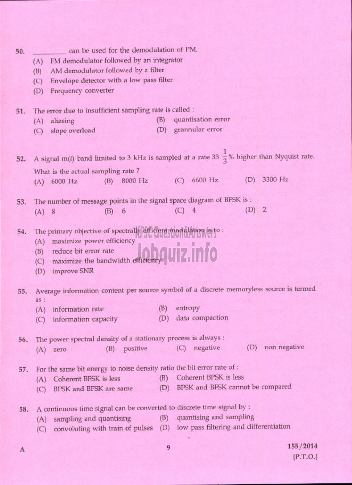 Kerala PSC Question Paper - INSTRUCTOR GR I ELECTRONICS ENGINEERING COLLEGES TECHNICAL EDUCATION-7