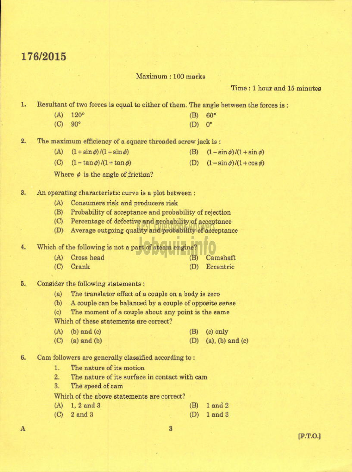 Kerala PSC Question Paper - INSTRUCTOR IN ENGINEERING /DRAFTSMAN GR I SR TECHNICAL EDN-1