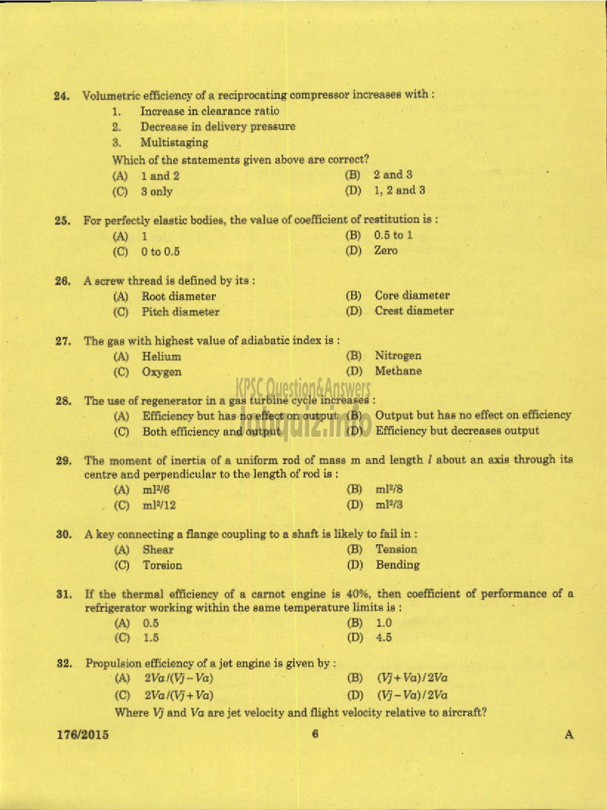 Kerala PSC Question Paper - INSTRUCTOR IN ENGINEERING /DRAFTSMAN GR I SR TECHNICAL EDN-4