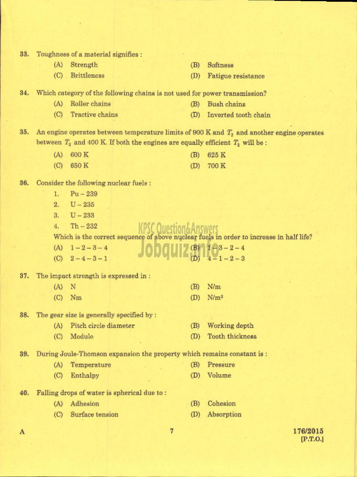 Kerala PSC Question Paper - INSTRUCTOR IN ENGINEERING /DRAFTSMAN GR I SR TECHNICAL EDN-5