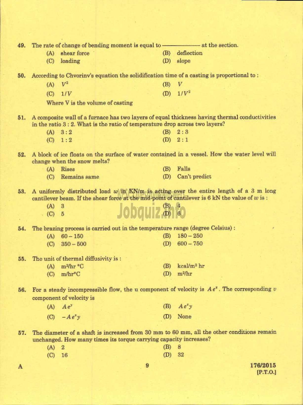 Kerala PSC Question Paper - INSTRUCTOR IN ENGINEERING /DRAFTSMAN GR I SR TECHNICAL EDN-7