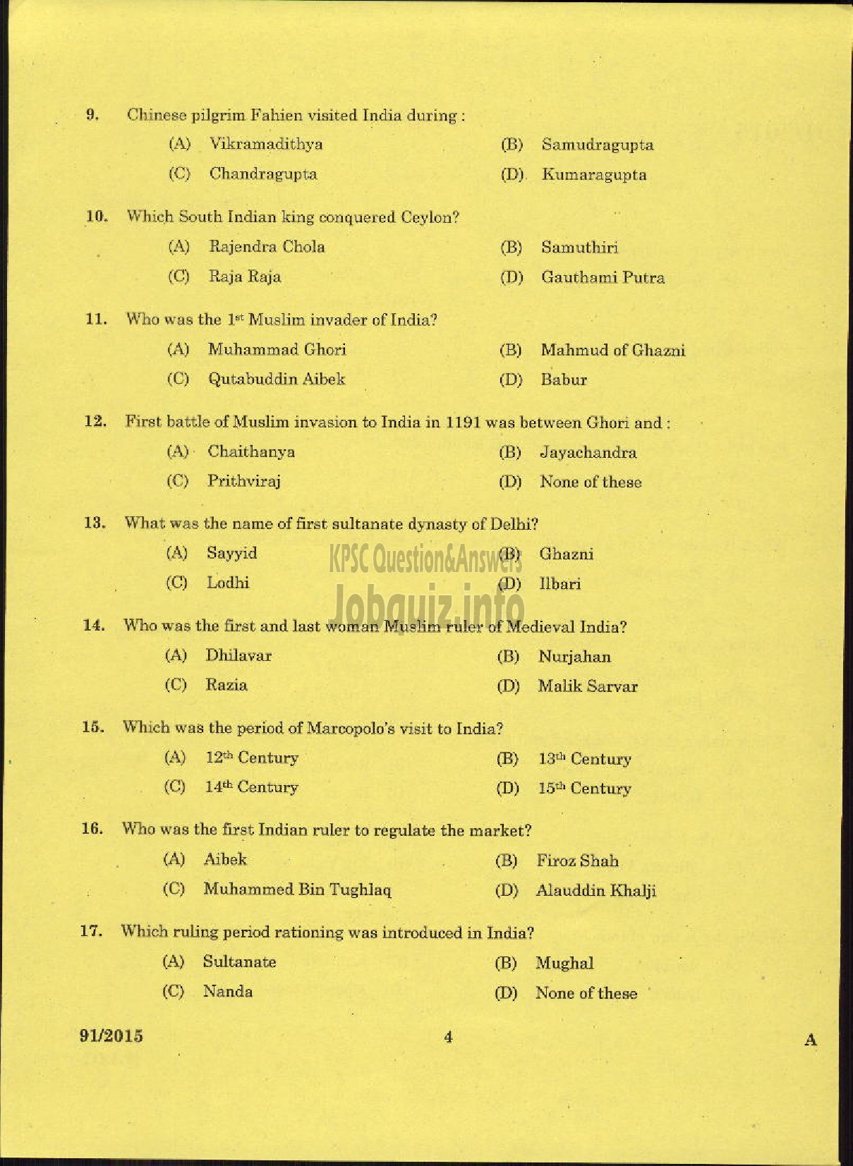 Kerala PSC Question Paper - INSTRUCTOR IN GOVT COMMERCIAL INSTITUTE TECHNICAL EDUCATION-2