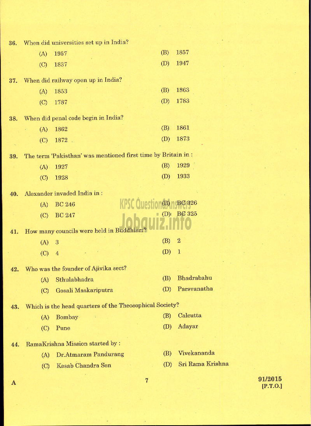 Kerala PSC Question Paper - INSTRUCTOR IN GOVT COMMERCIAL INSTITUTE TECHNICAL EDUCATION-5